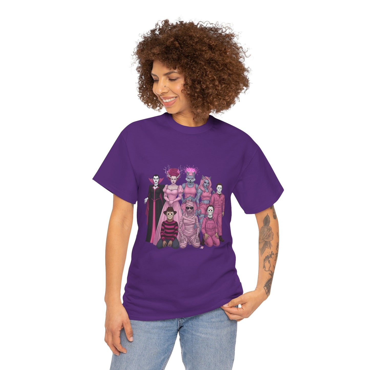 October Horror Pink Awareness Fighting for a Cause Unisex Tee - Breast Cancer Awareness Month