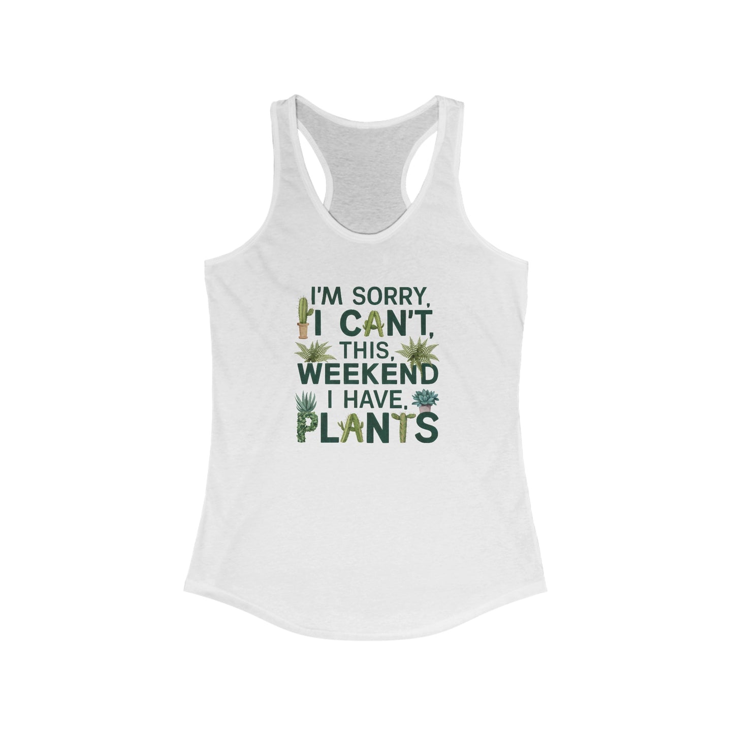 Women’s Tank Top - ‘Weekend Plants’ Humorous Botanical Design