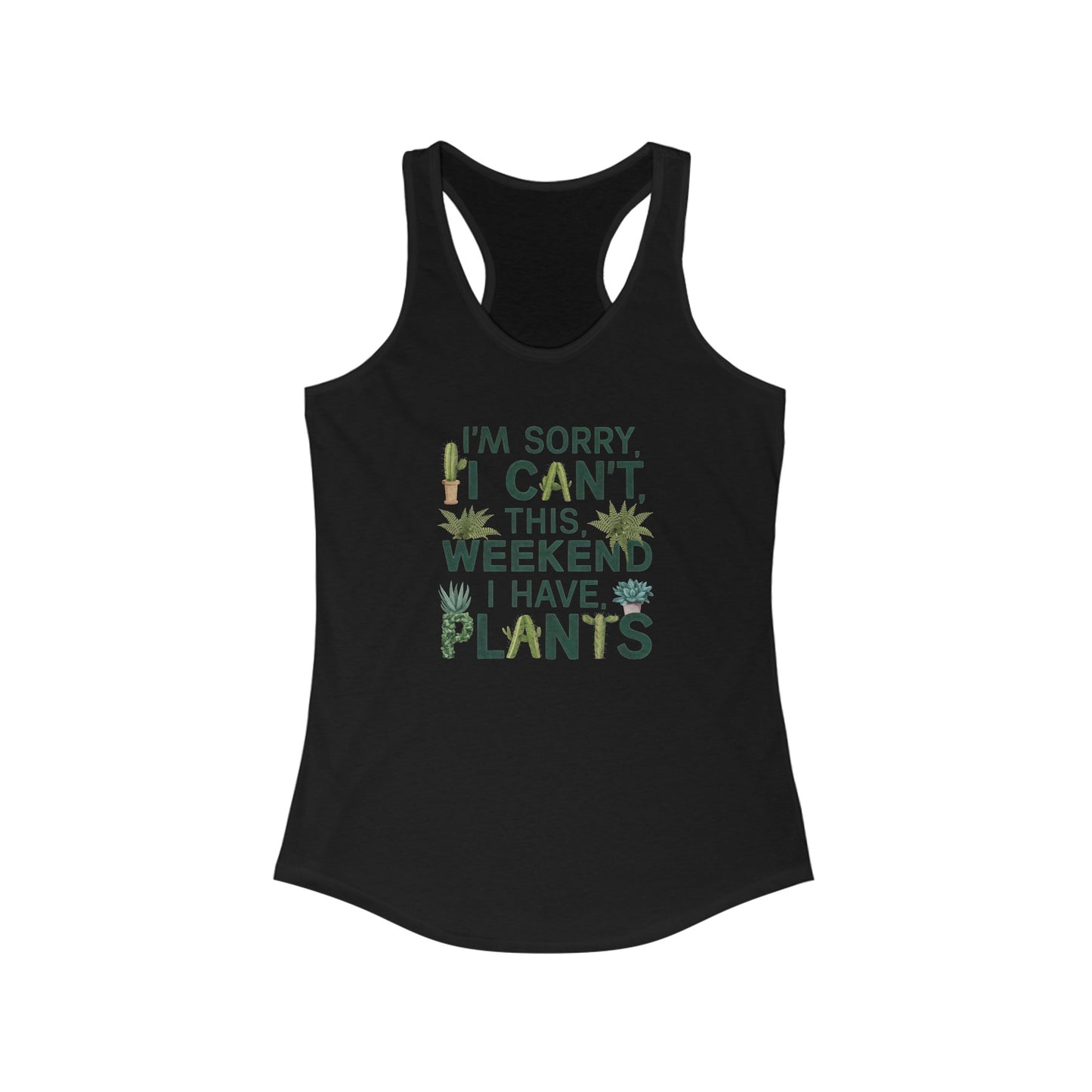 Women’s Tank Top - ‘Weekend Plants’ Humorous Botanical Design