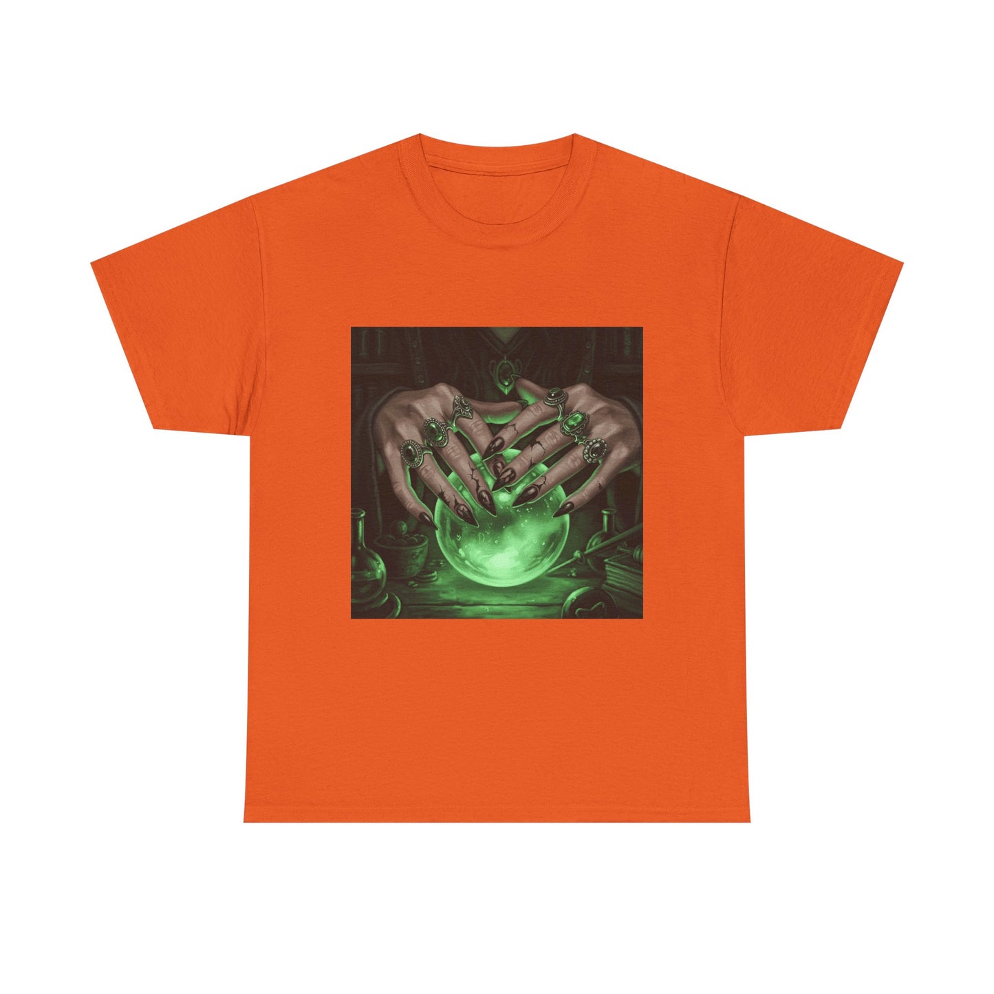 Sorceress's Grasp: Glowing Crystal Ball & Dark Witch Hands