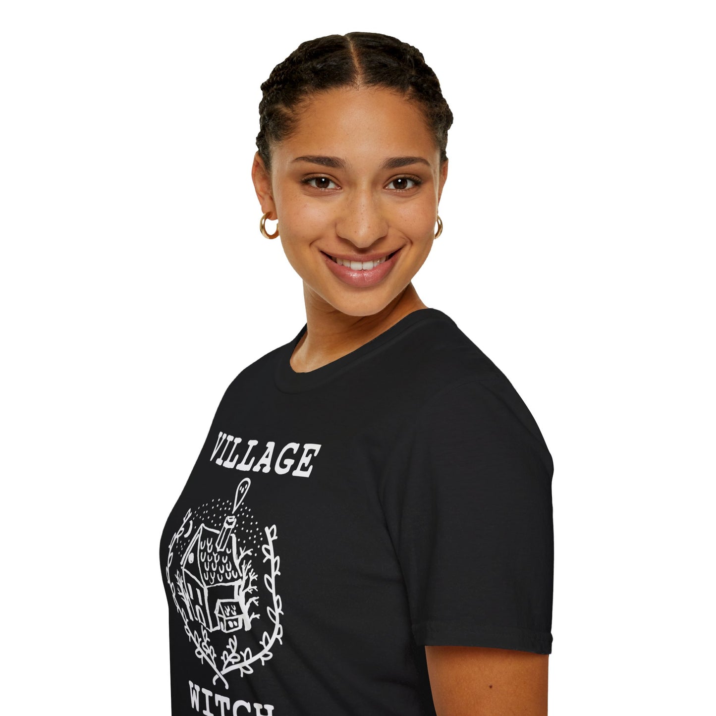 Village Witch - Quaint House & Wreath Softstyle T-Shirt