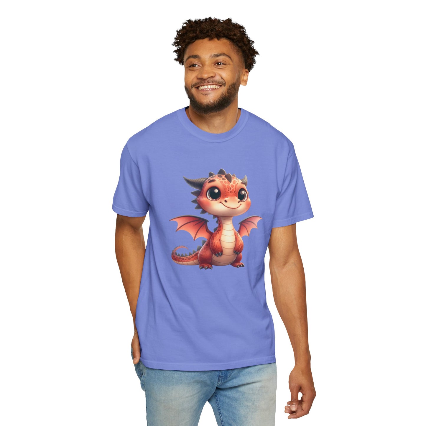 Playful Whimsy Dragon - Unique Cartoon-Style Dragon T-Shirt Design for Fun and Fantasy Lovers