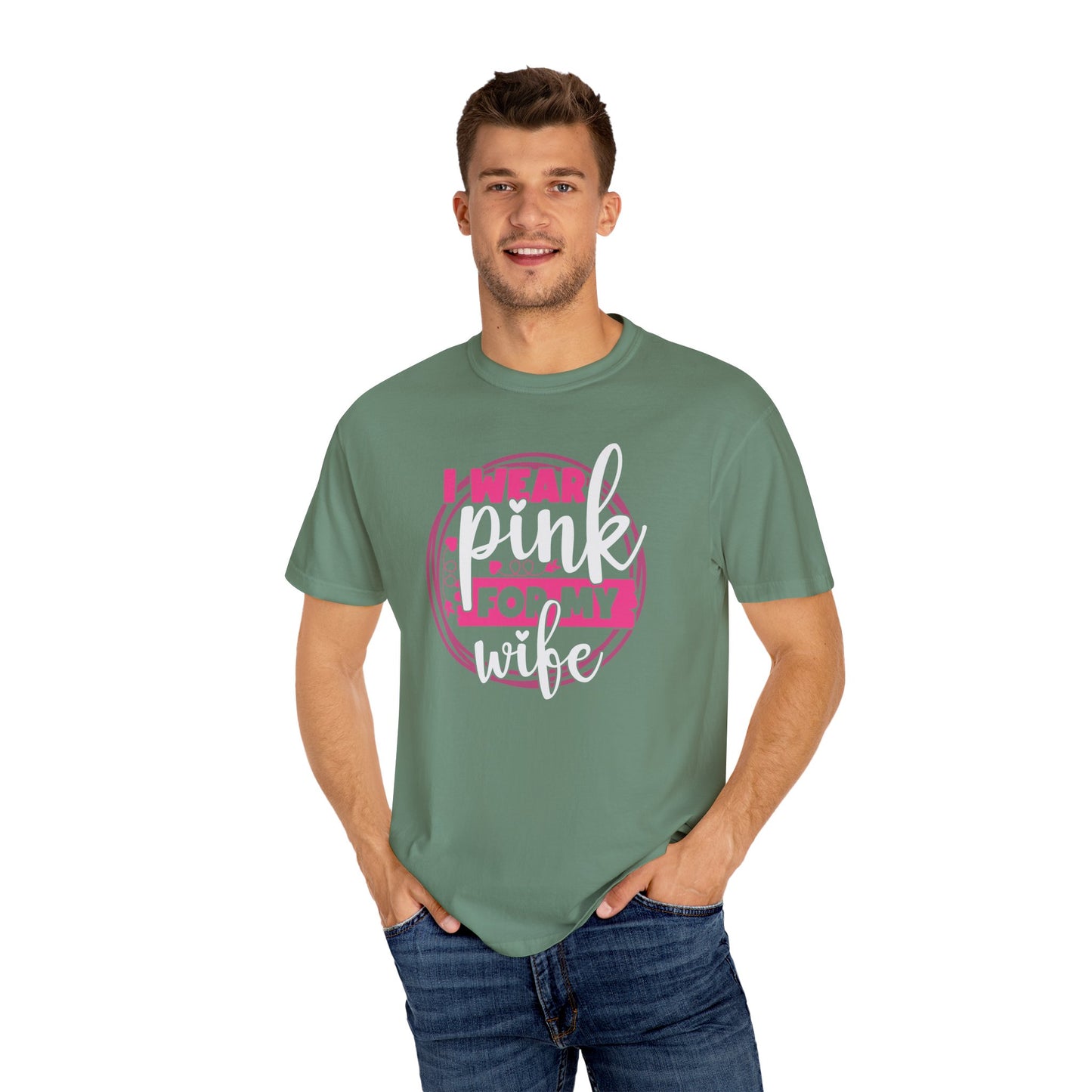 I Wear Pink For My Wife - Supportive Breast Cancer Awareness T-Shirt
