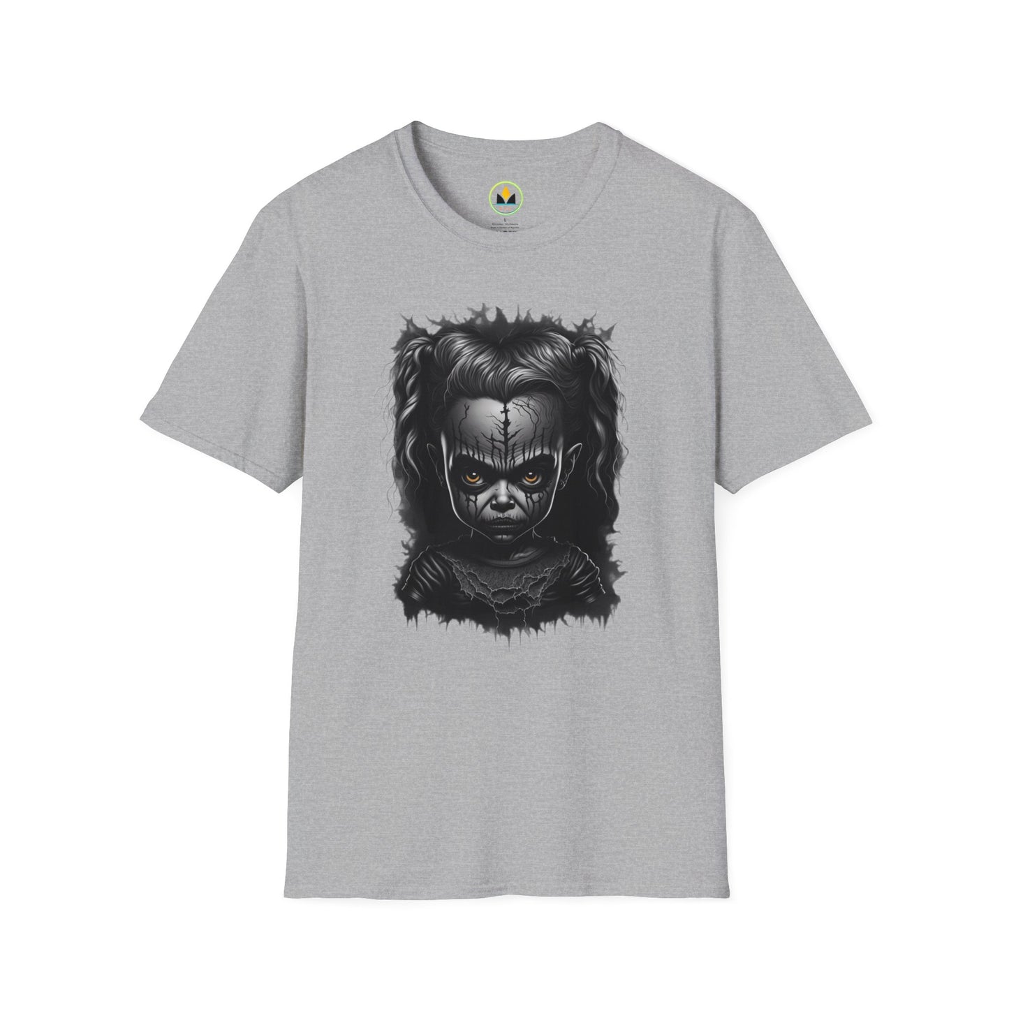 Hauntingly Adorable: Spooky Cute Little Girl Ghost Unisex Softstyle T-Shirt