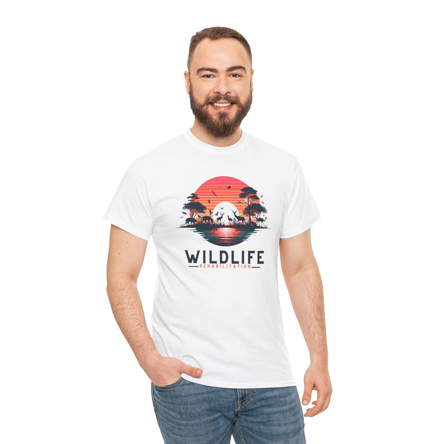 Wildlife Rehabilitation Sunset Silhouette Tee – Embrace Nature’s Serenity