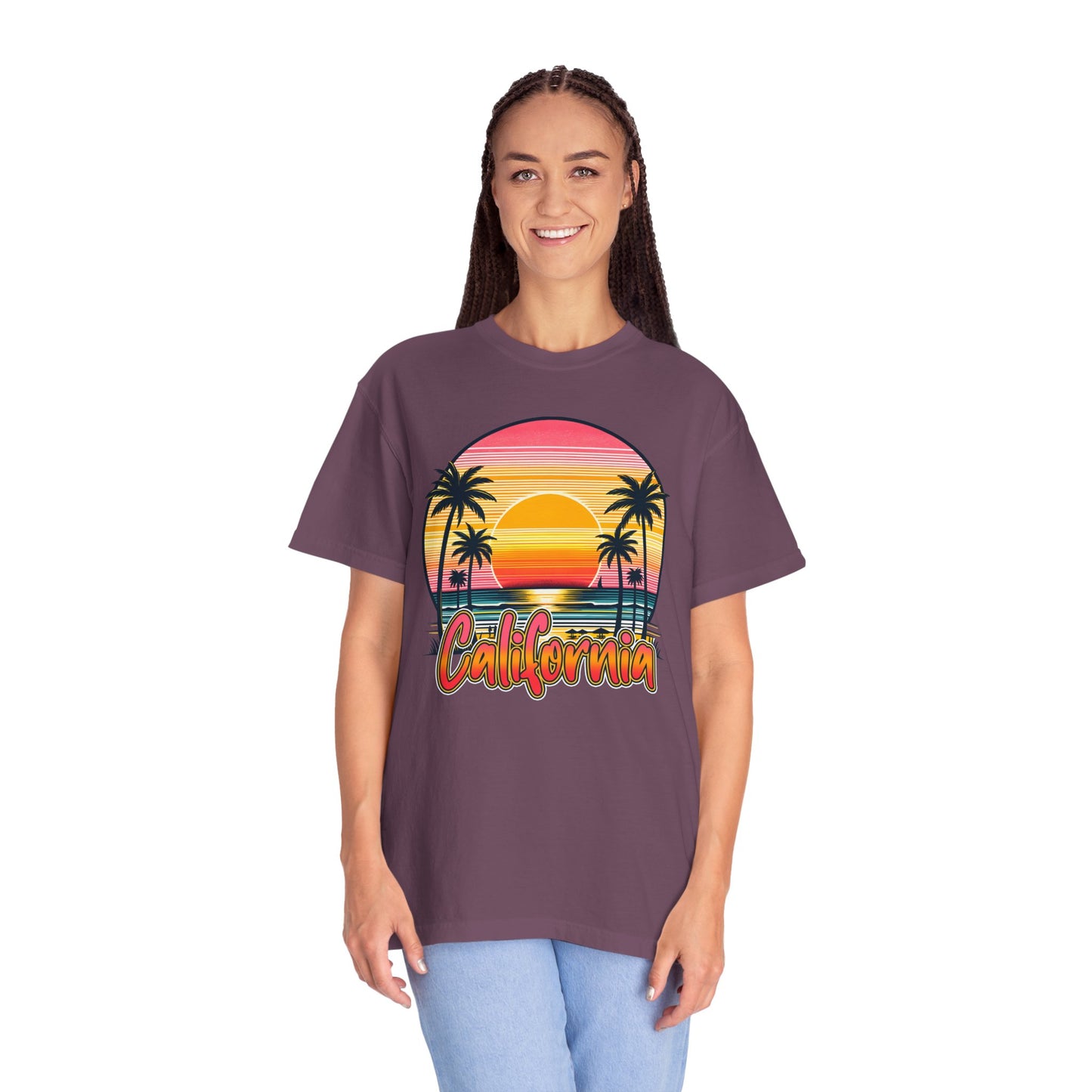 CCalifornia Sunset Palms - Vibrant Beach Vibes T-Shirt