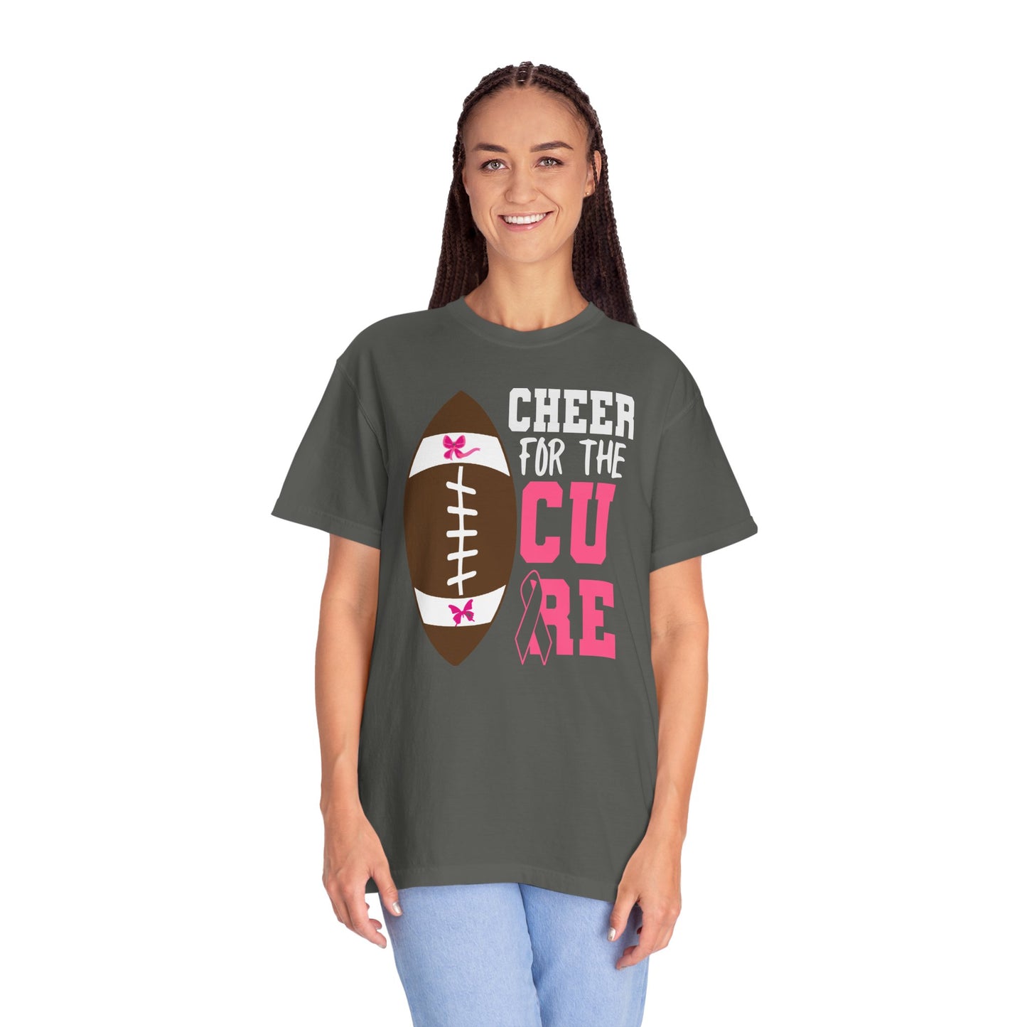 Cheer for the Cure - Breast Cancer Awareness Football T-Shirt