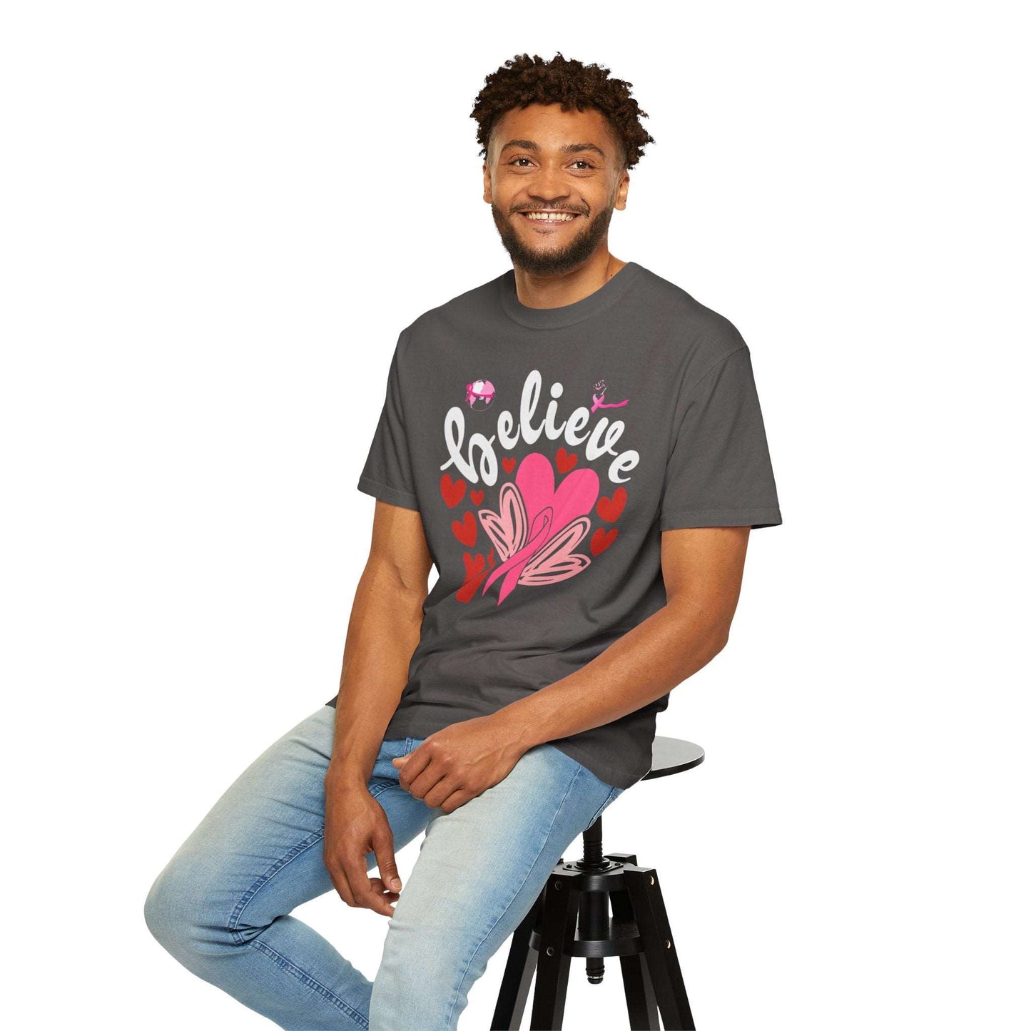 Believe in Love - Breast Cancer Awareness Support Tee