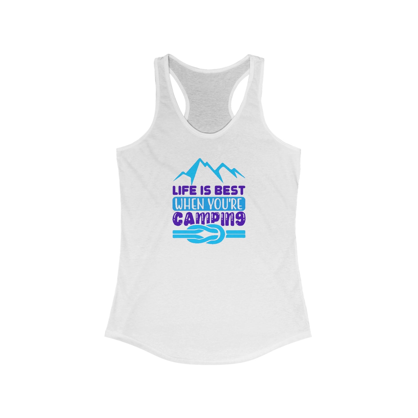 Outdoor Adventure Women’s Tank Top - ‘Life is Best When You’re Camping’ Mountain Design