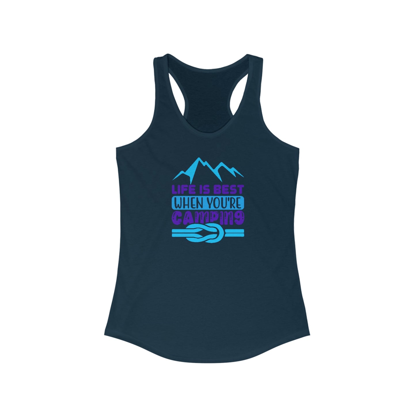 Outdoor Adventure Women’s Tank Top - ‘Life is Best When You’re Camping’ Mountain Design