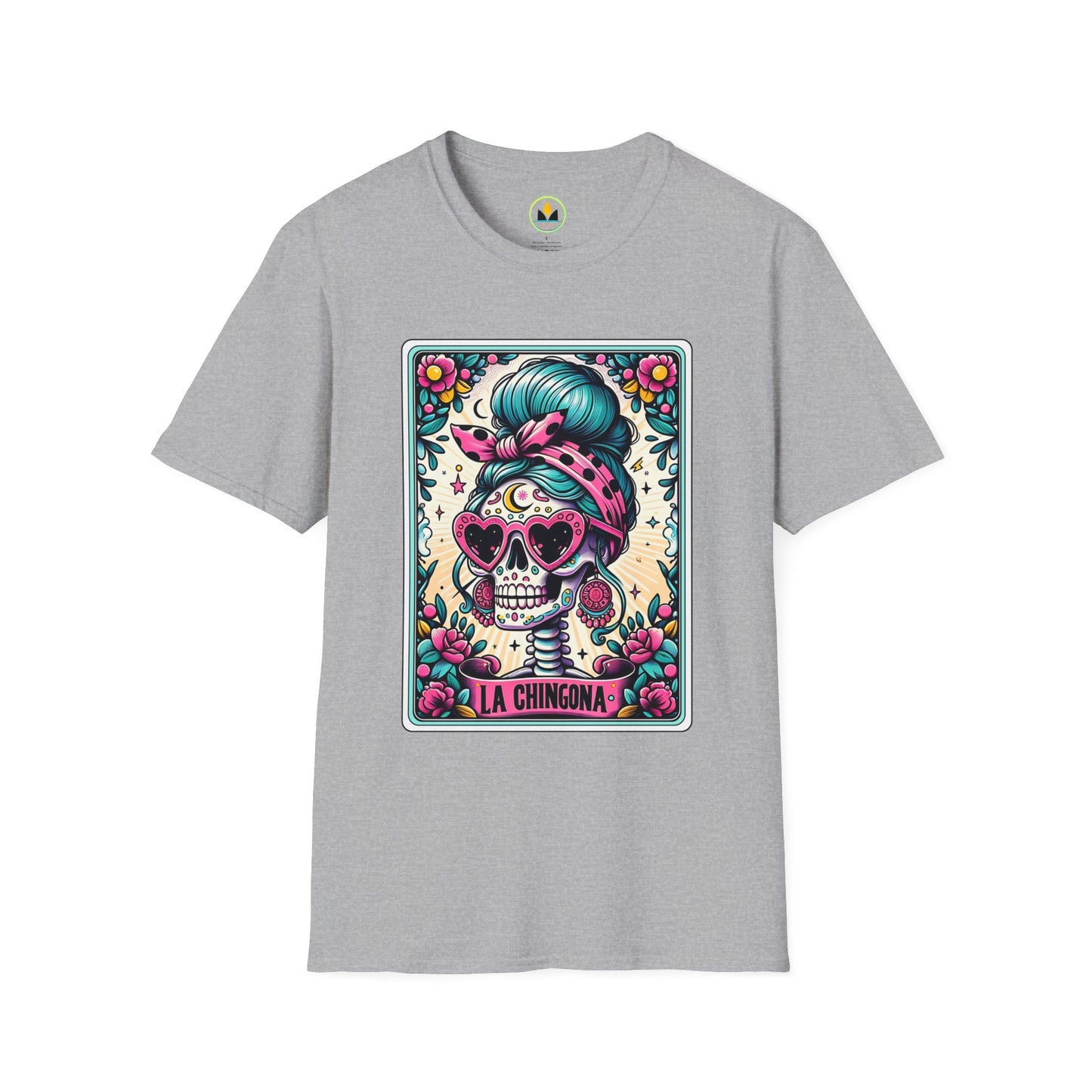 Vibrant Sugar Skull T-Shirt - Unique Spooky Halloween Apparel Inspired by Dia de los Muertos