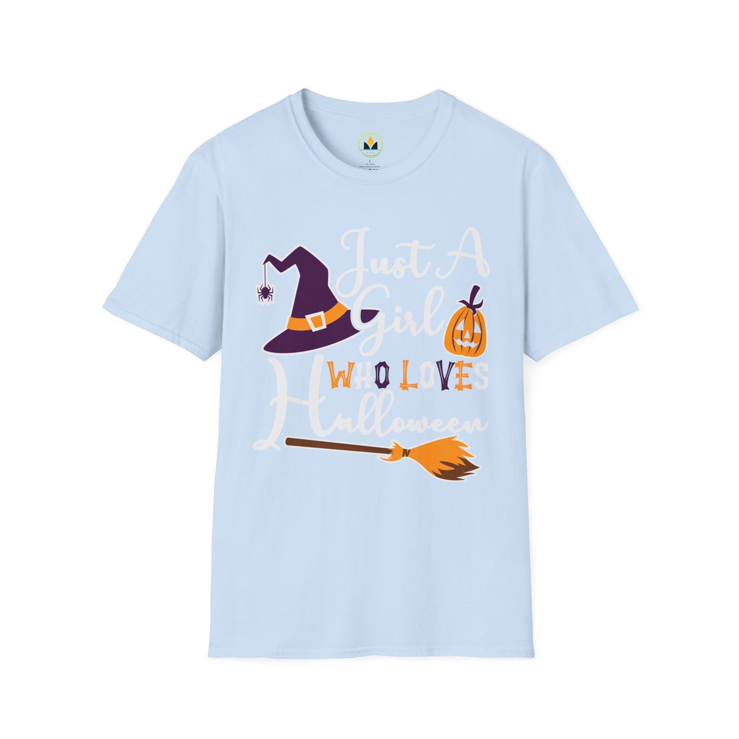 Just A Girl Who Loves Halloween - Witch & Pumpkin Unisex Softstyle T-Shirt