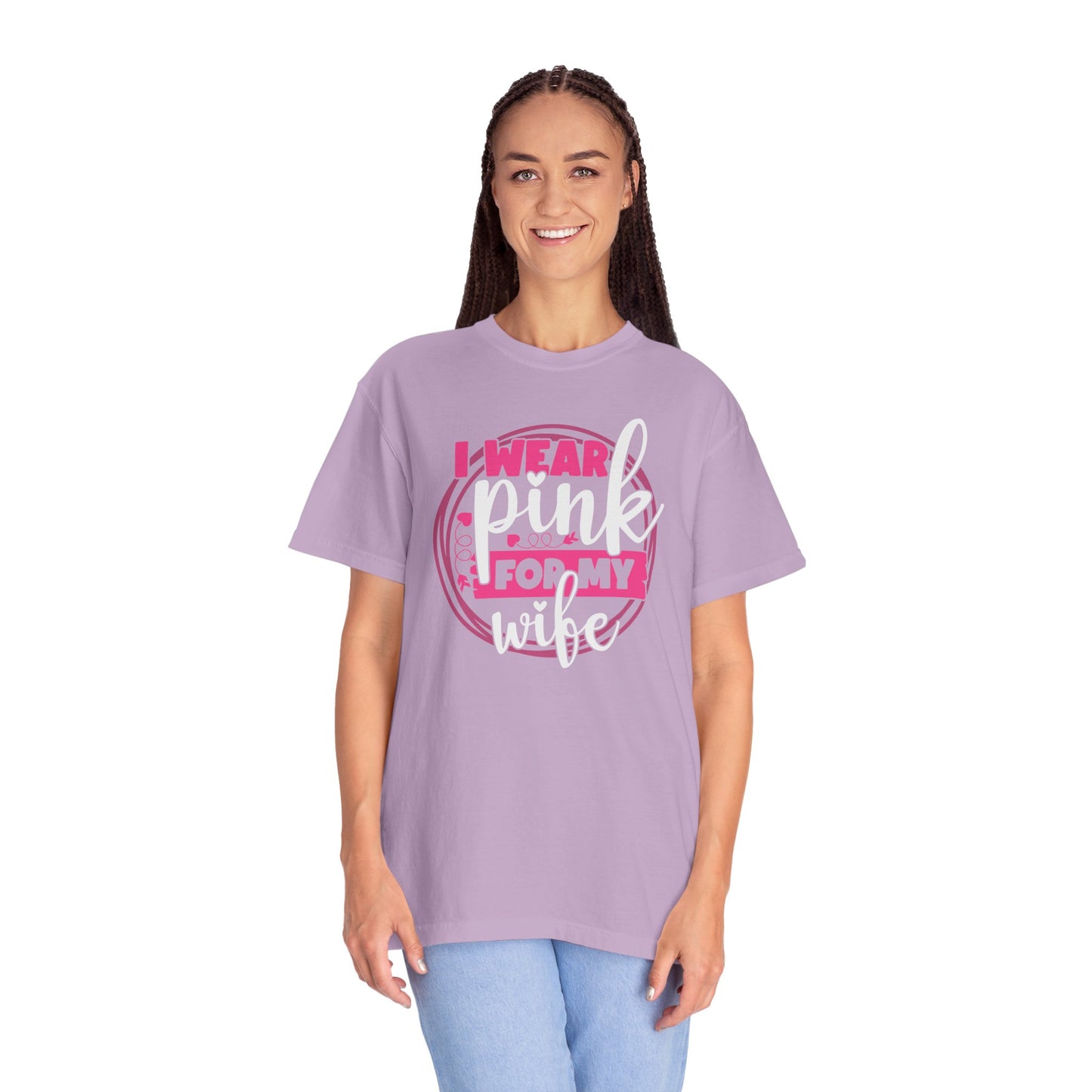 I Wear Pink For My Wife - Supportive Breast Cancer Awareness T-Shirt