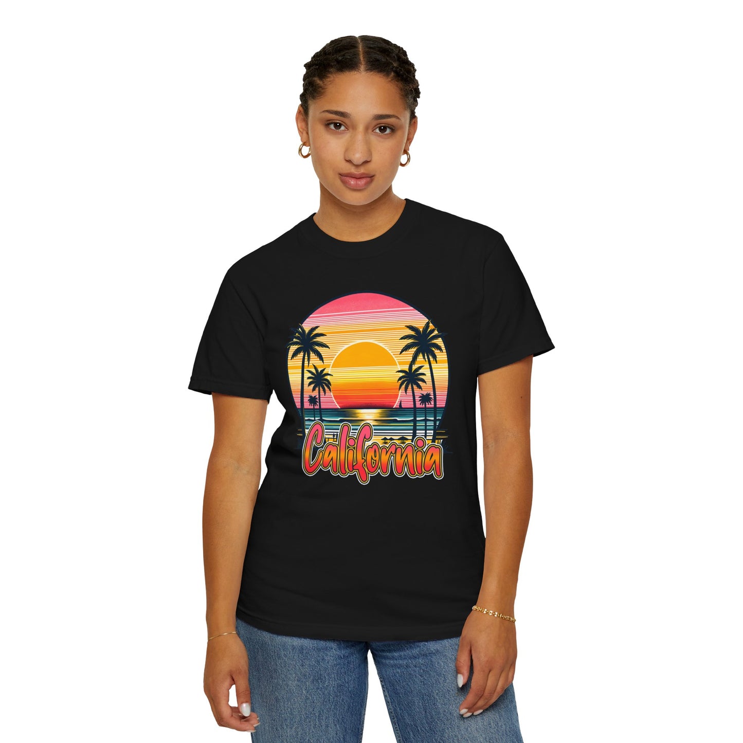 CCalifornia Sunset Palms - Vibrant Beach Vibes T-Shirt