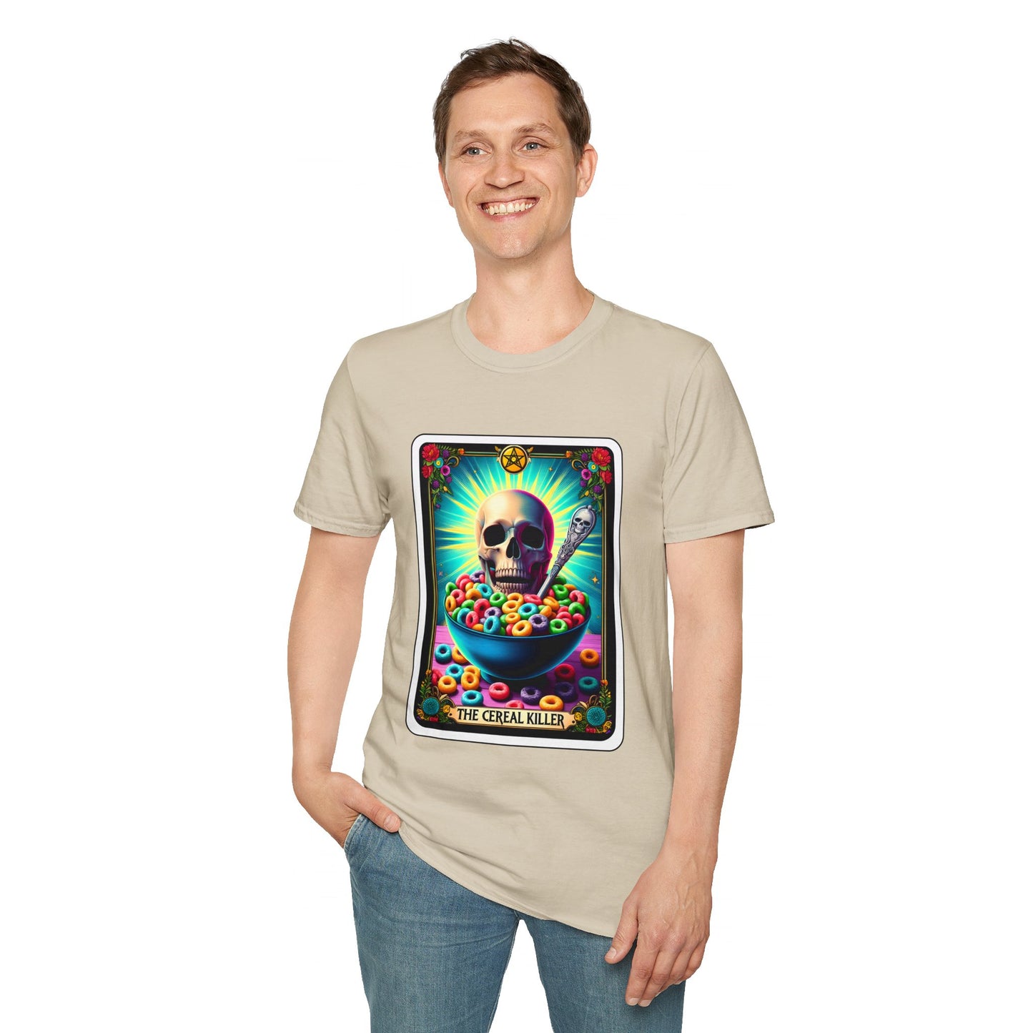 Tarot-Inspired Cereal Killer Halloween Tee - Unique Spooky Design