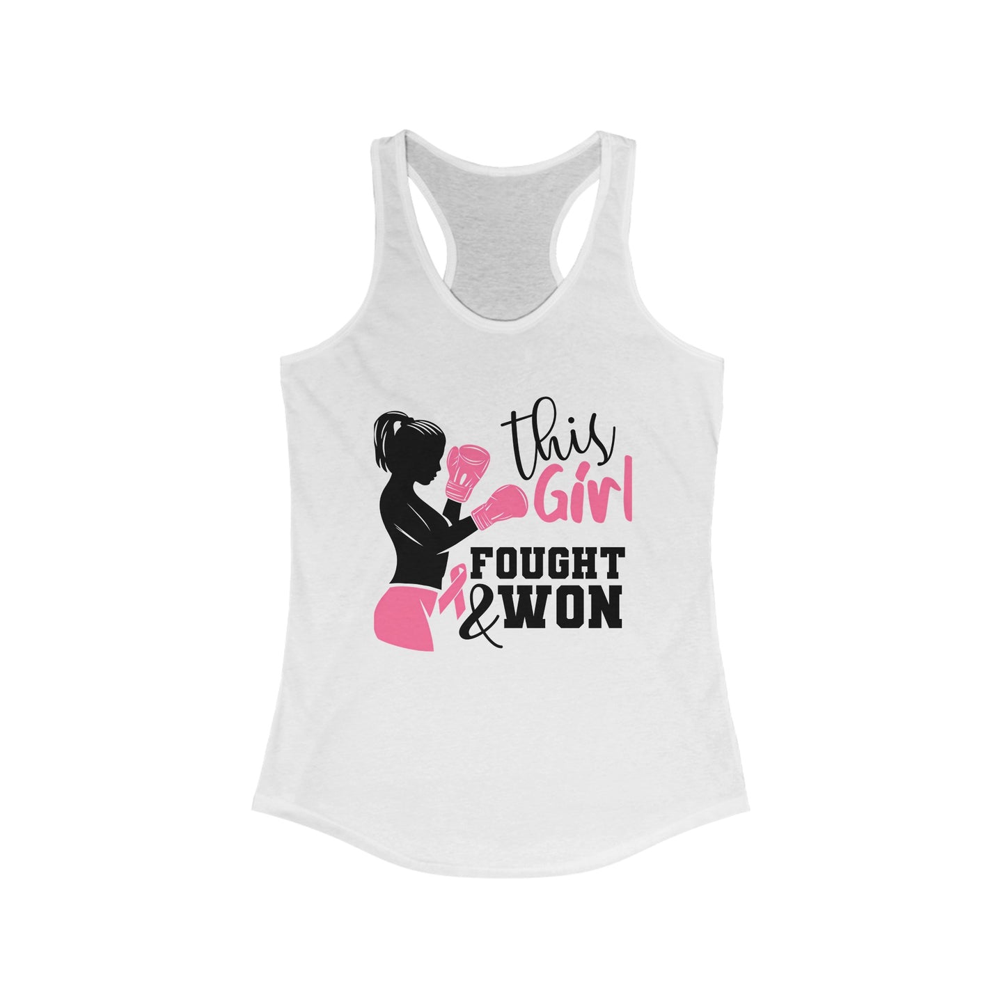 Empowerment Pink Boxing Women’s Tank Top - ‘This Girl Fought & Won’