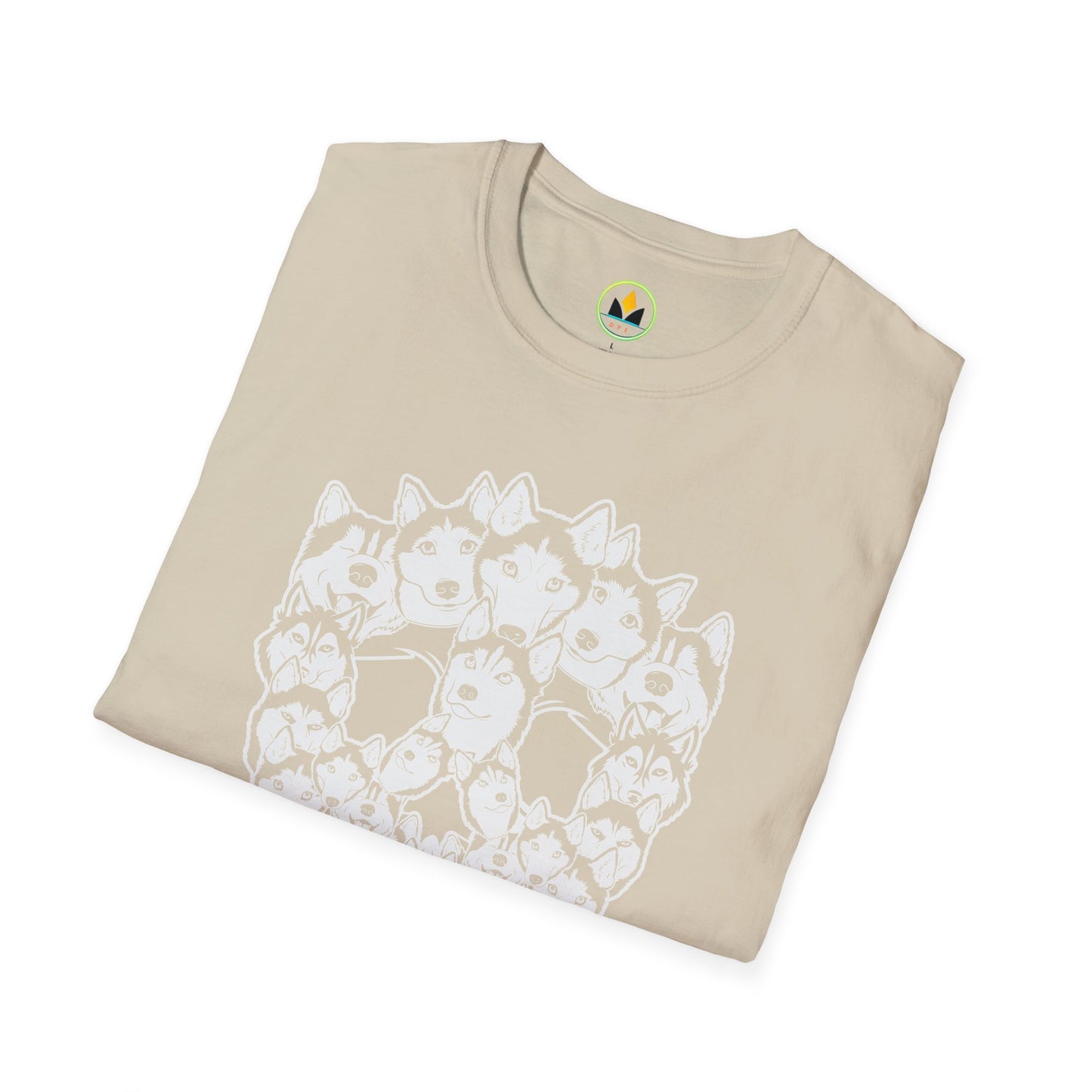 Enigmatic Husky Canine Skull Tee - Mystical Halloween Unisex Softstyle T-Shirt