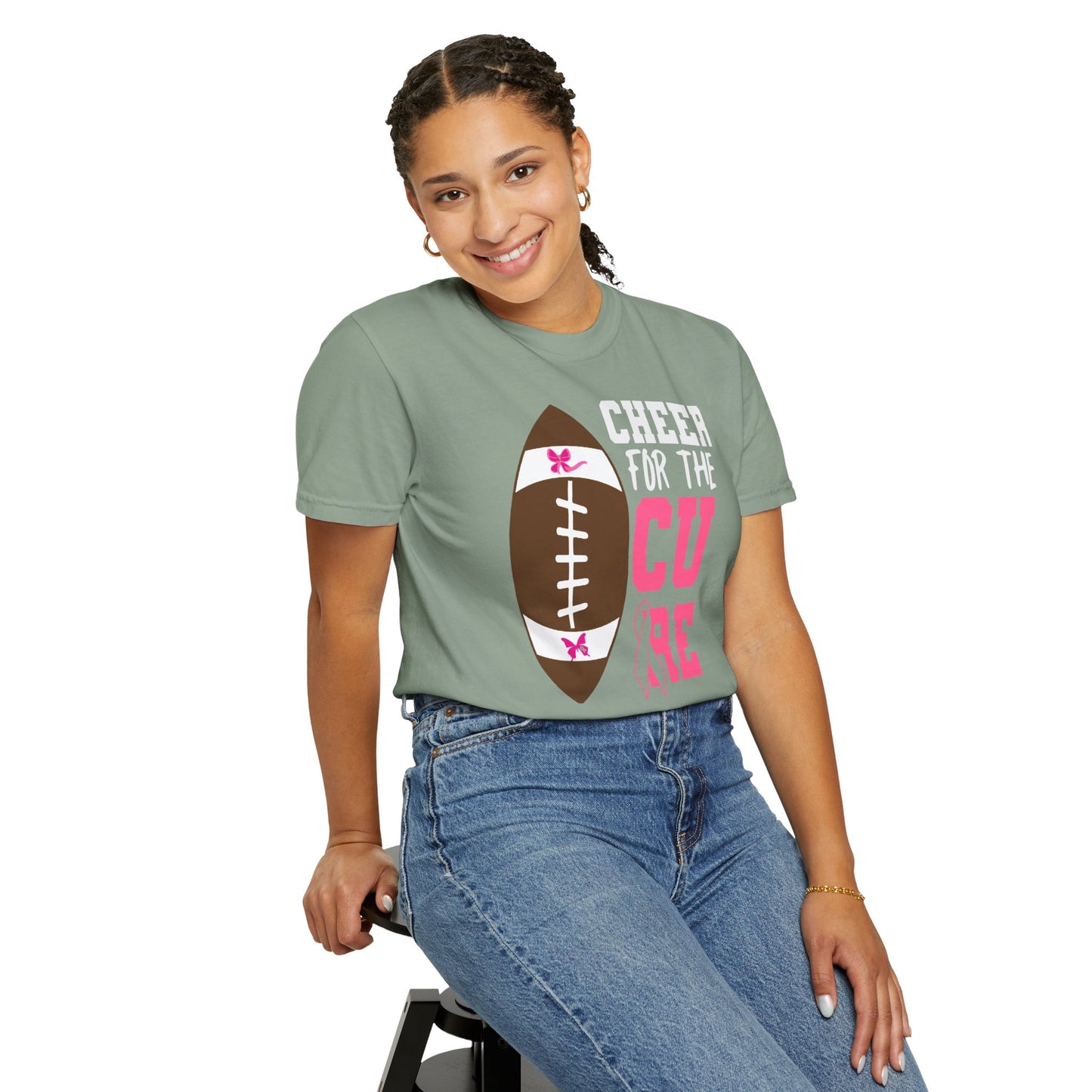 Cheer for the Cure - Breast Cancer Awareness Football T-Shirt