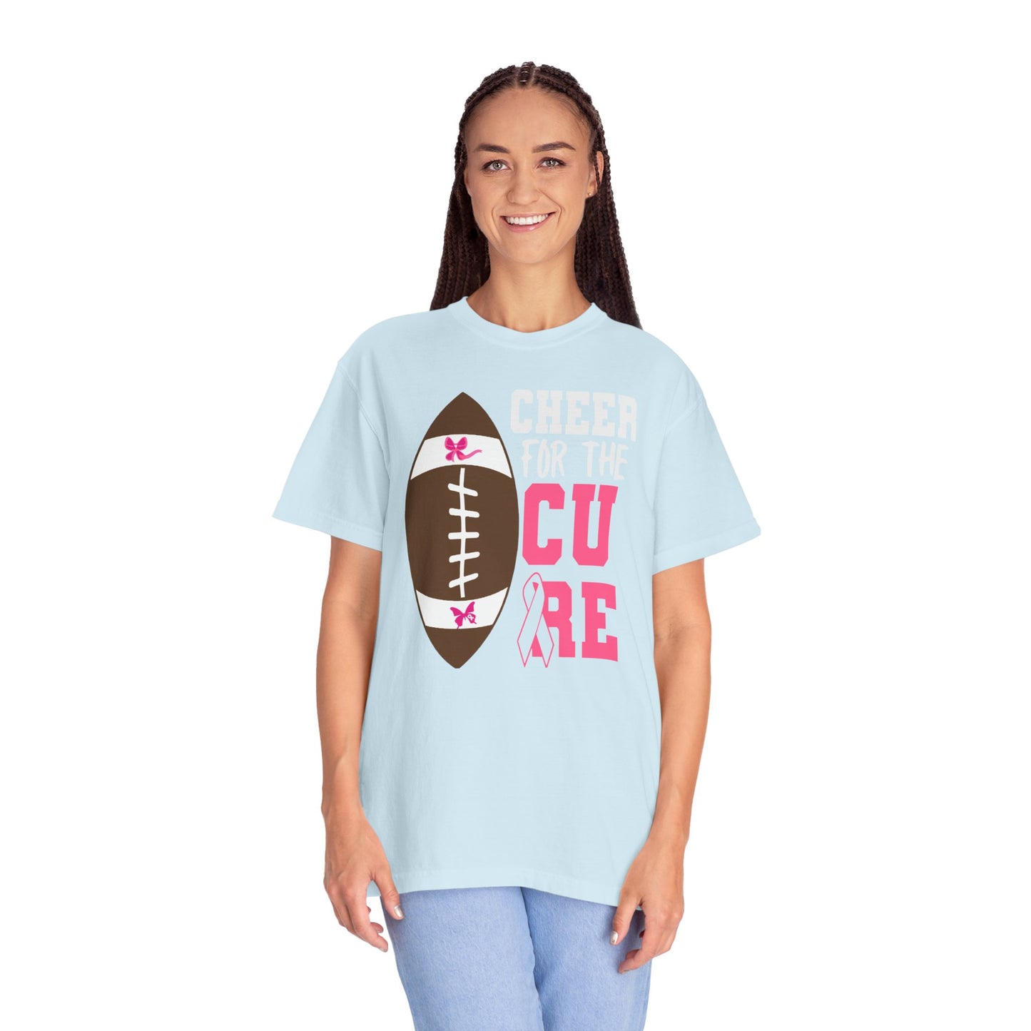 Cheer for the Cure - Breast Cancer Awareness Football T-Shirt