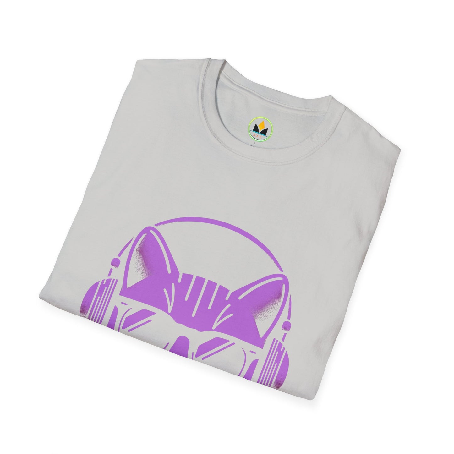 Cool Cat - Halloween Cat with Headphones Unisex Softstyle T-Shirt