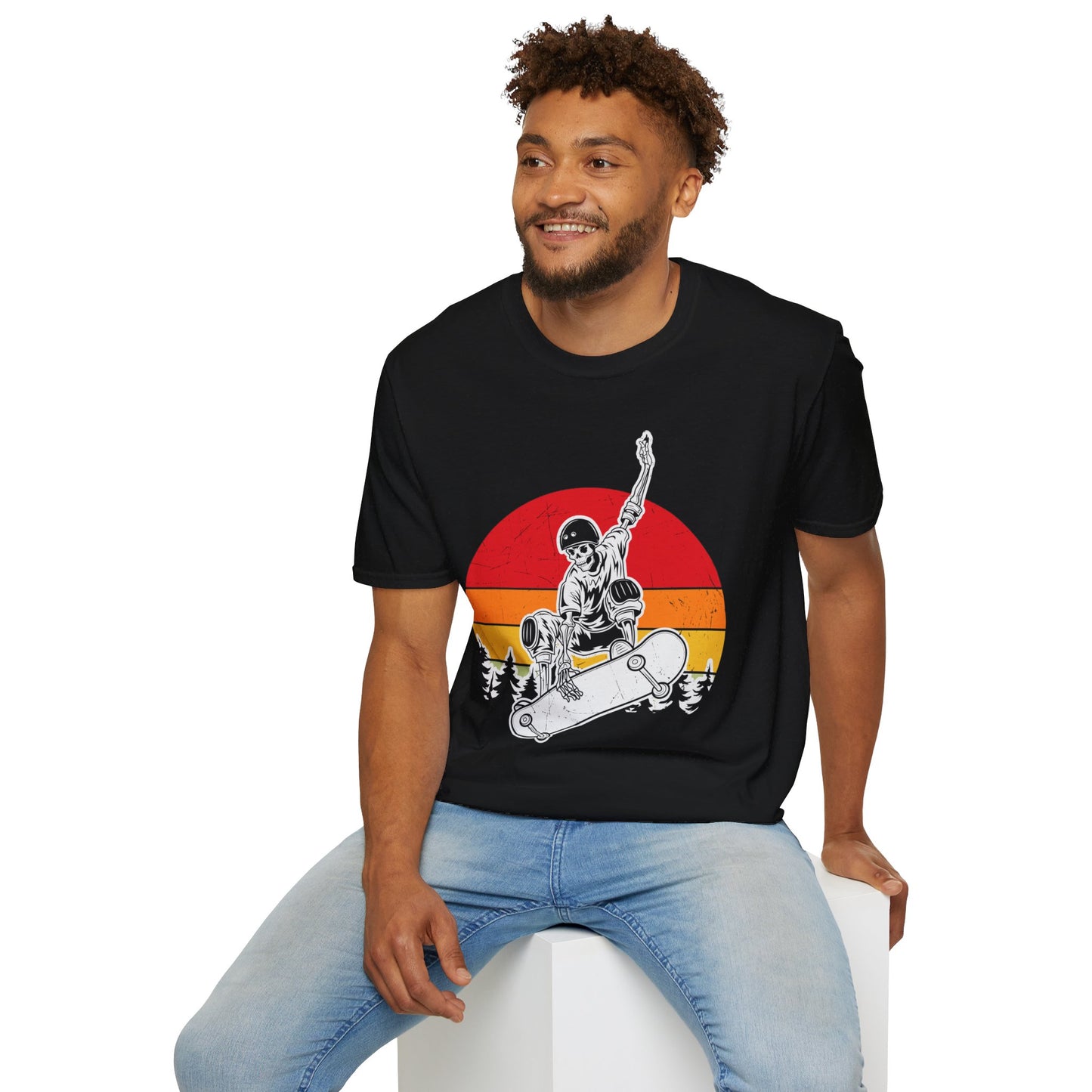 Sunset Skateboarder - Vintage Halloween Unisex T-Shirt