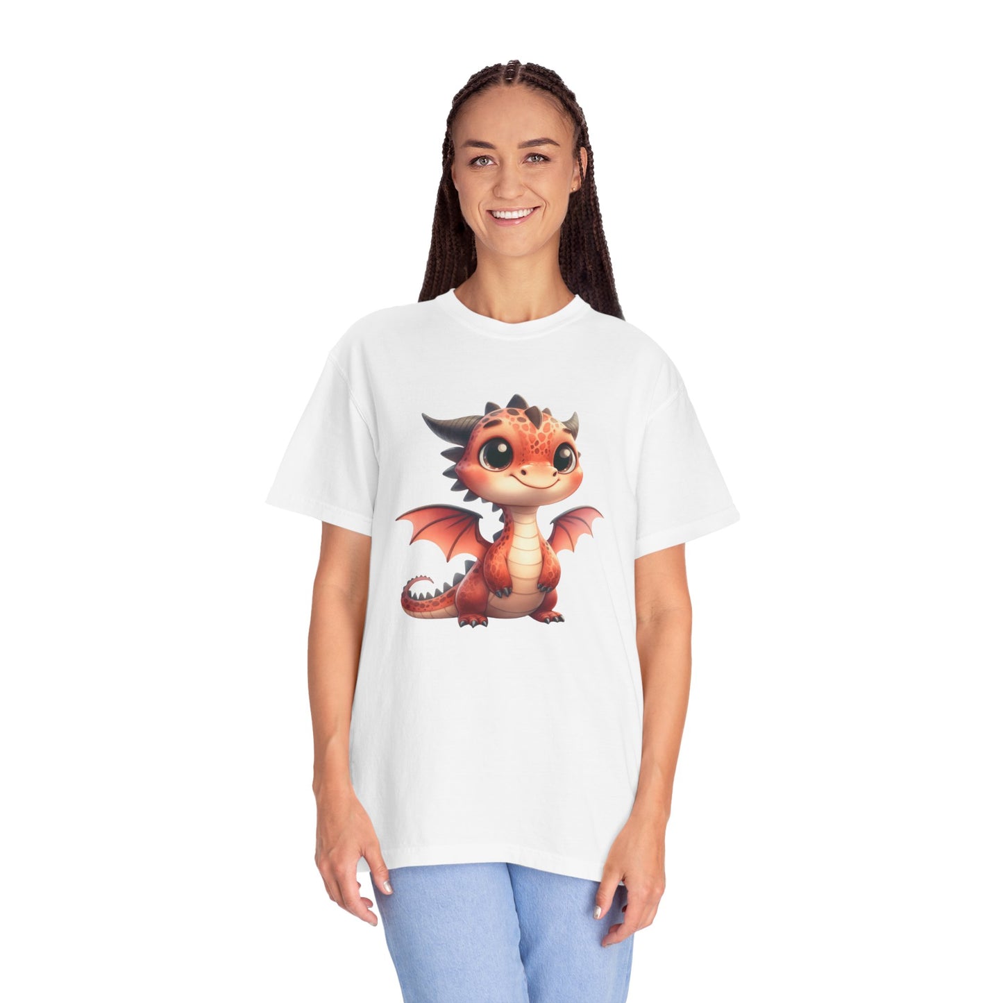 Playful Whimsy Dragon - Unique Cartoon-Style Dragon T-Shirt Design for Fun and Fantasy Lovers