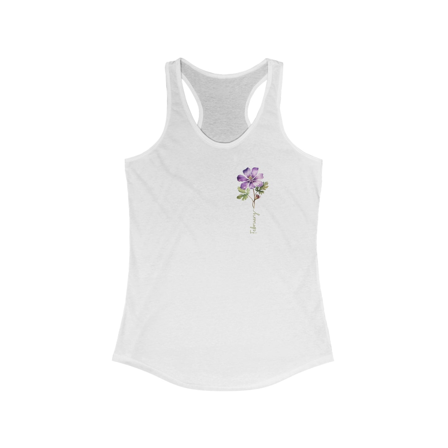 February Birth Month - Purple Flower Women’s Tank Top
