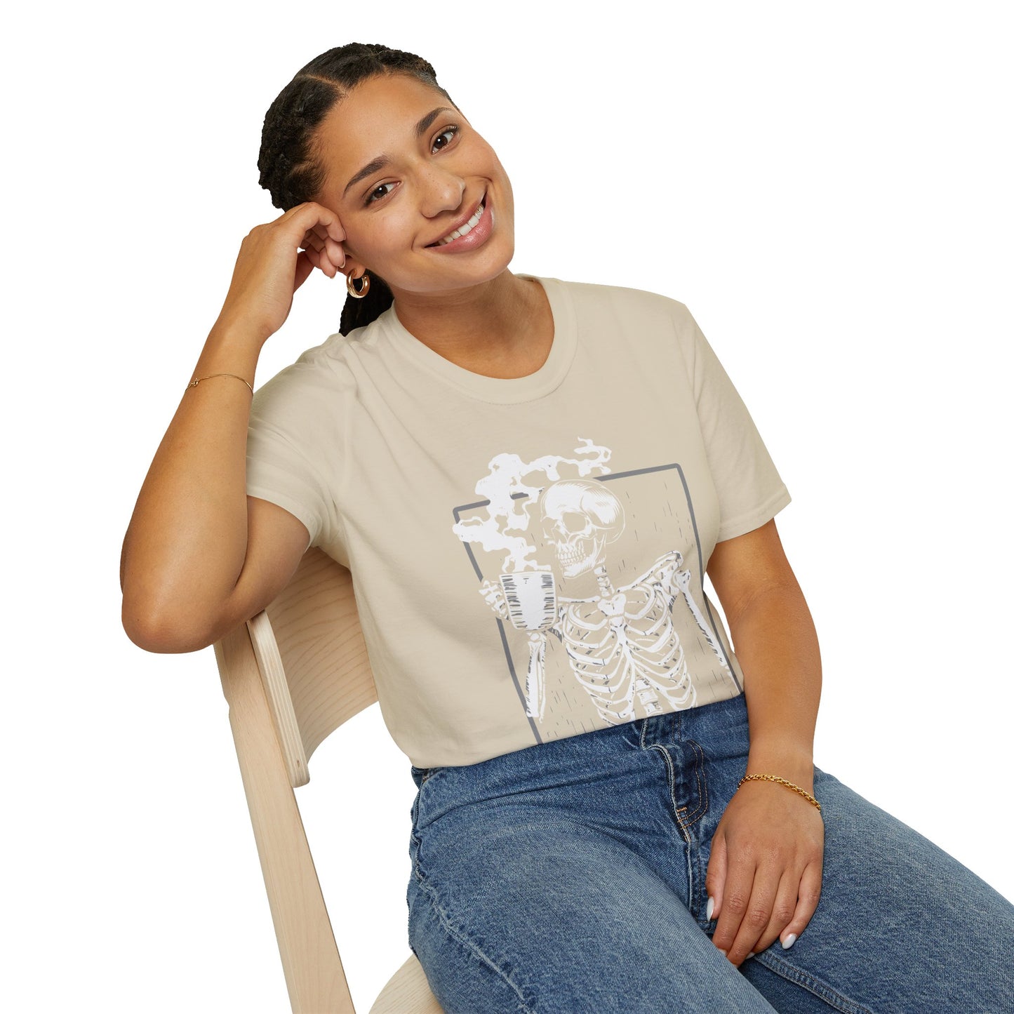 Spooky Sips: Skeleton Coffee Lover’s Halloween T-Shirt