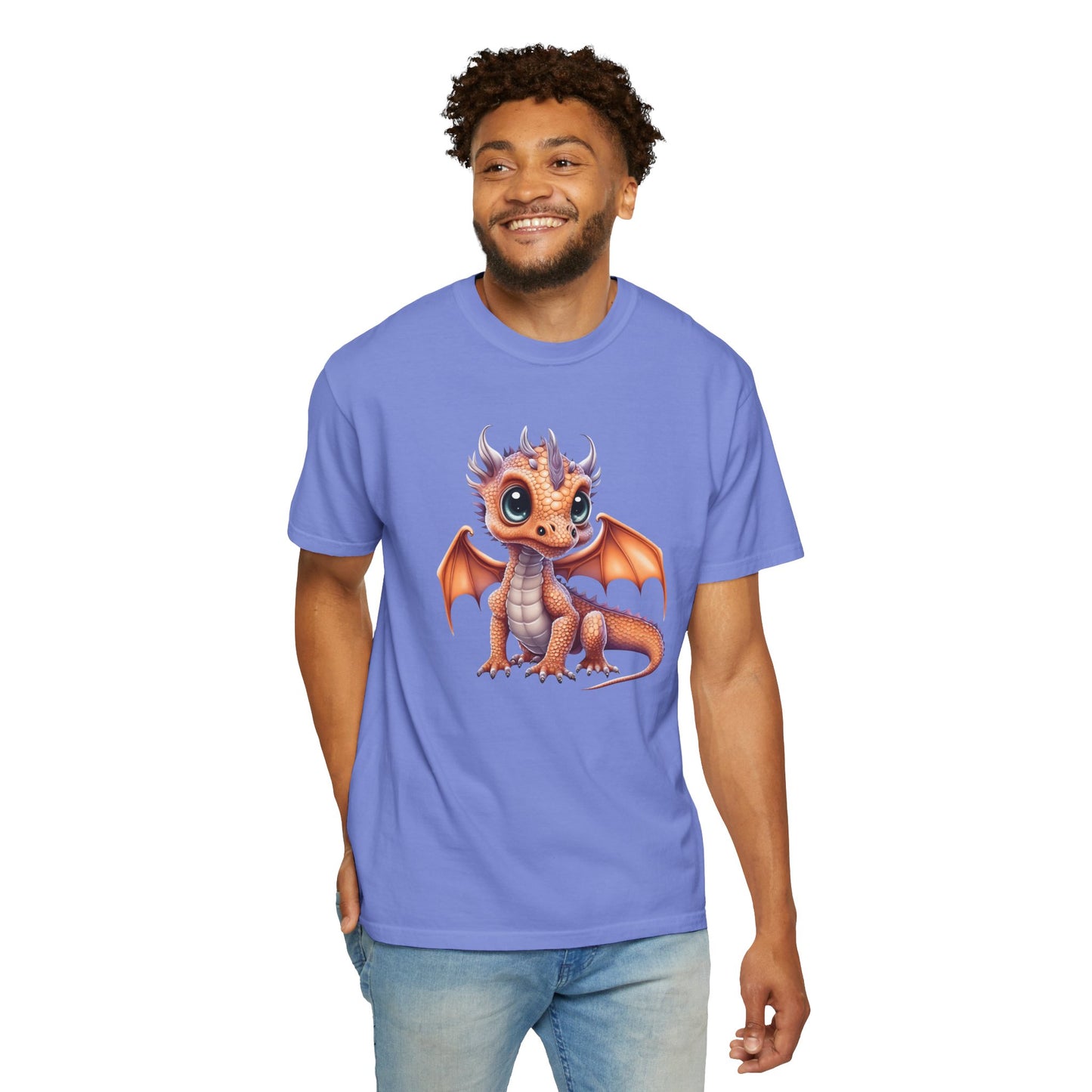 Charming Orange Dragonling T-Shirt Whimsical Fantasy Creature Tee Adorable Dragon Lover Shirt