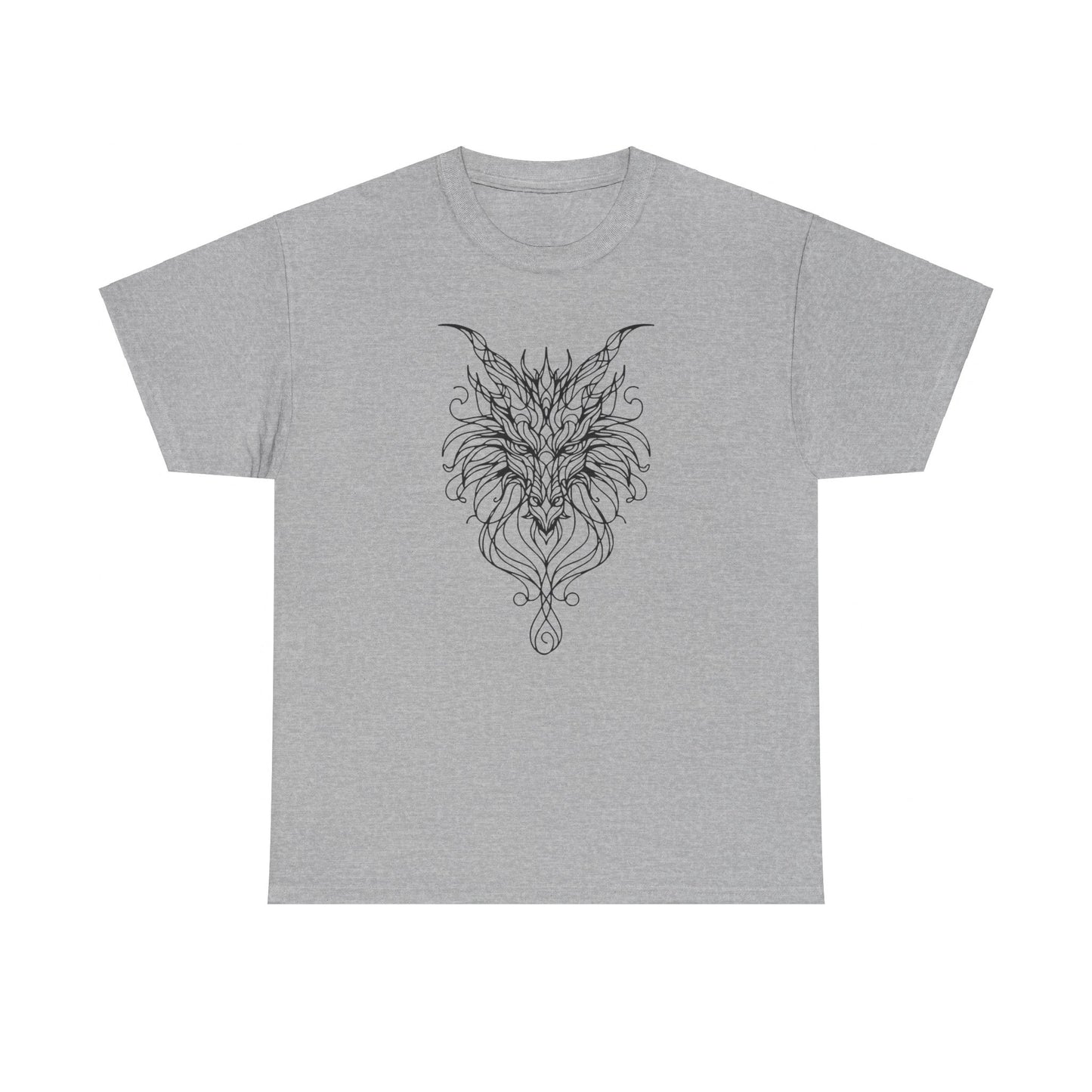 Mystical Dragon Line Art Tee – Elegant Fantasy Creature Design