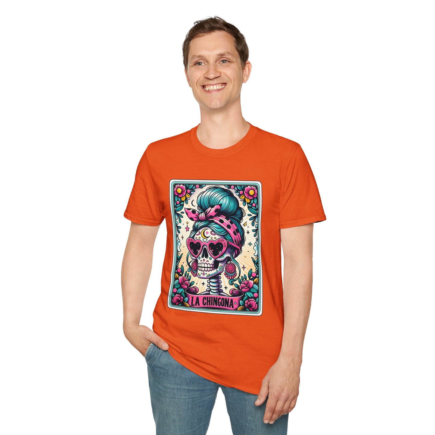Vibrant Sugar Skull T-Shirt - Unique Spooky Halloween Apparel Inspired by Dia de los Muertos