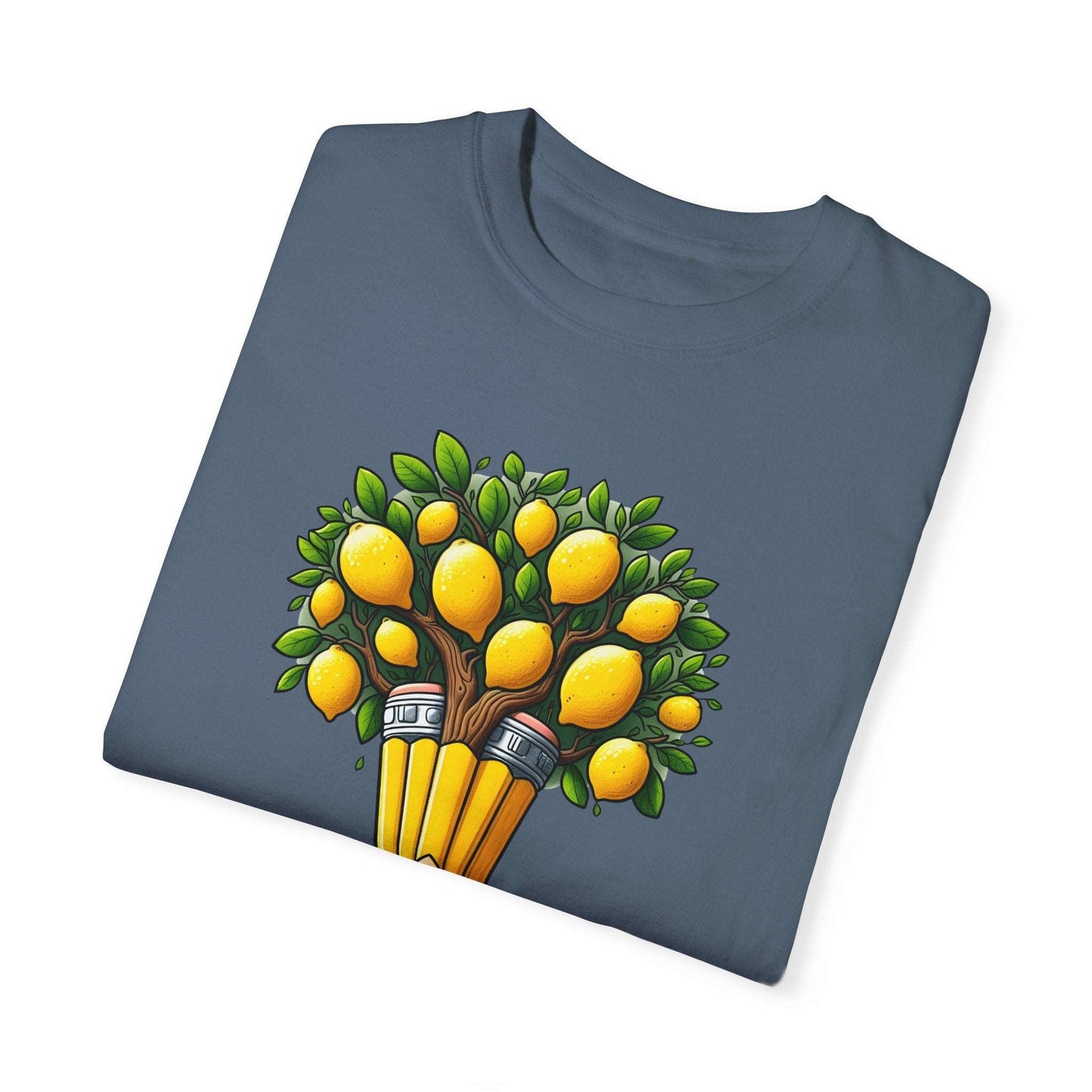 Artistic Lemon Pencil Tree T-Shirt - Unique Art & Nature Celebrating Growth and Imagination