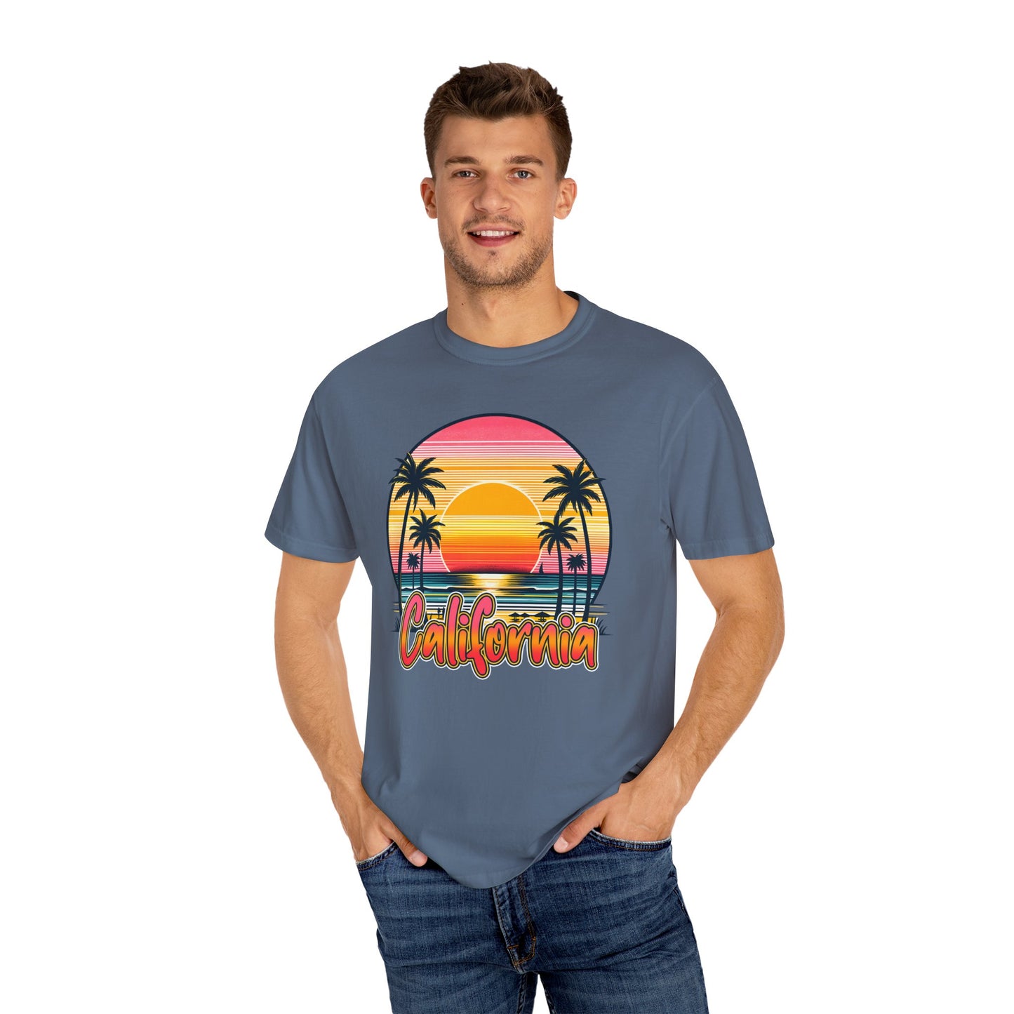 CCalifornia Sunset Palms - Vibrant Beach Vibes T-Shirt