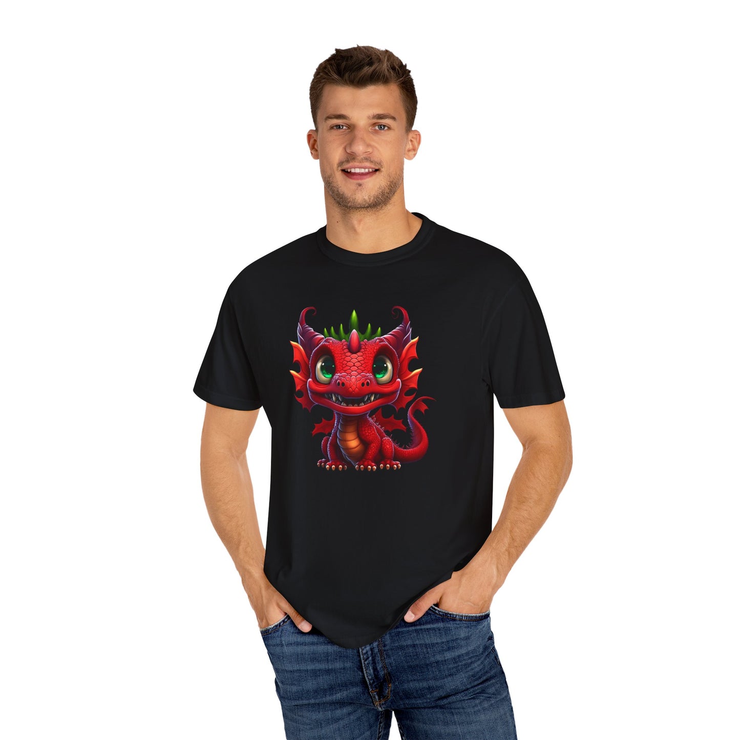 Playful Dragon Delight - Unique Cartoon-Style Dragon T-Shirt Design for Fun and Fantasy Lovers
