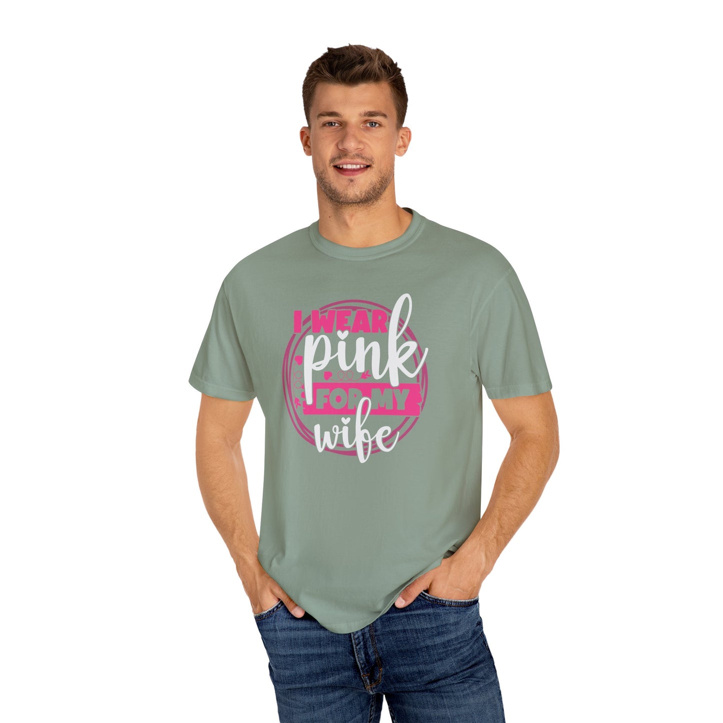 I Wear Pink For My Wife - Supportive Breast Cancer Awareness T-Shirt