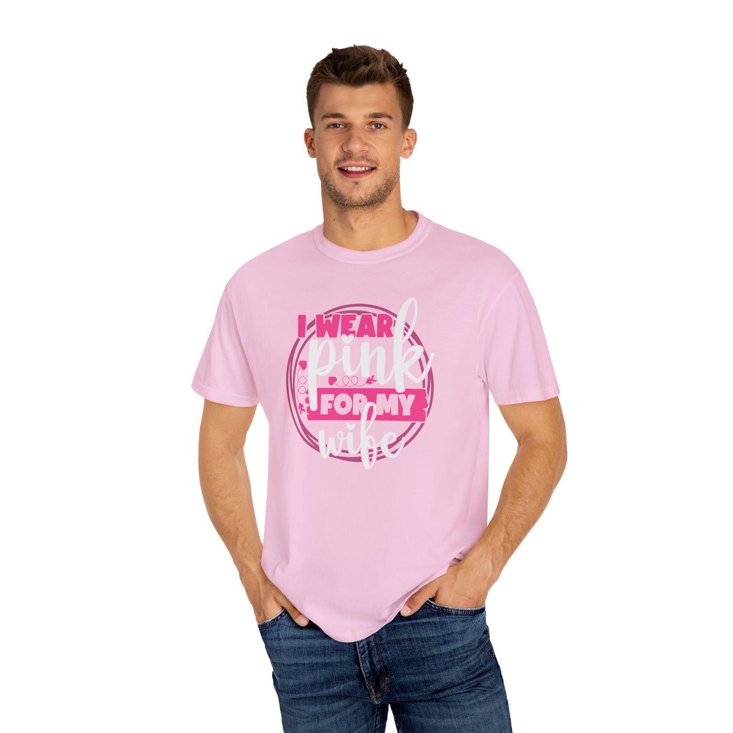 I Wear Pink For My Wife - Supportive Breast Cancer Awareness T-Shirt