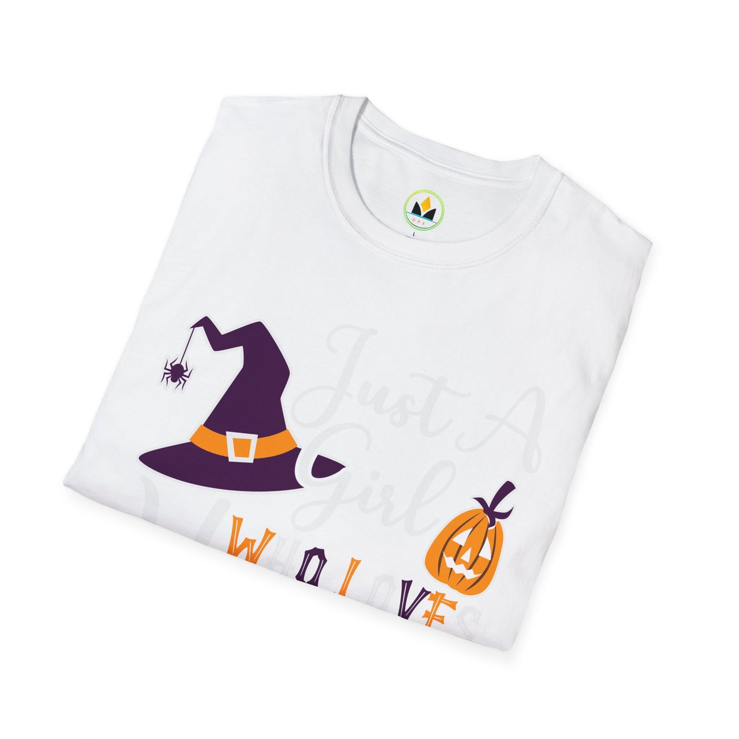Just A Girl Who Loves Halloween - Witch & Pumpkin Unisex Softstyle T-Shirt