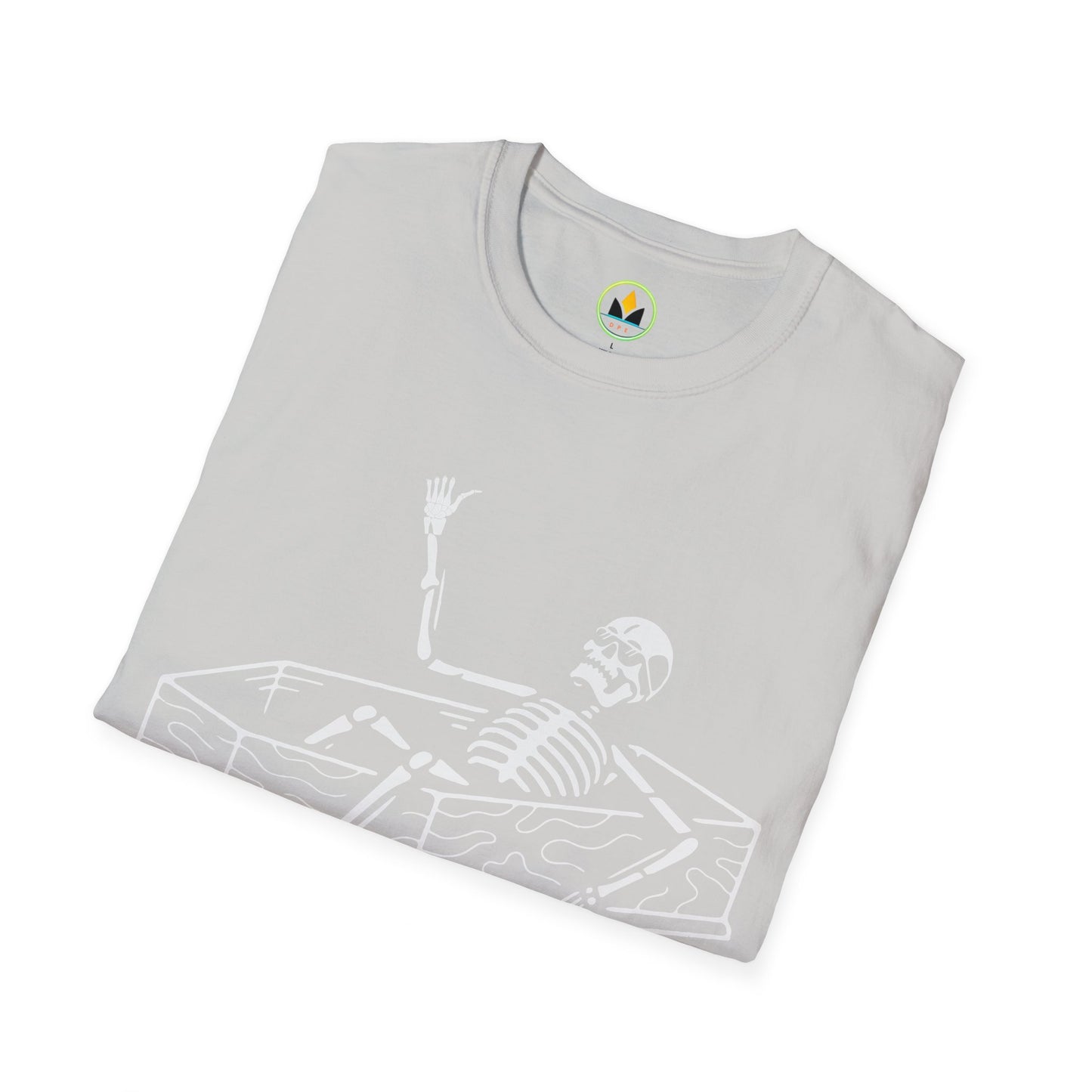 NEVER BETTER - Skeleton in Coffin Halloween Unisex Softstyle T-Shirt