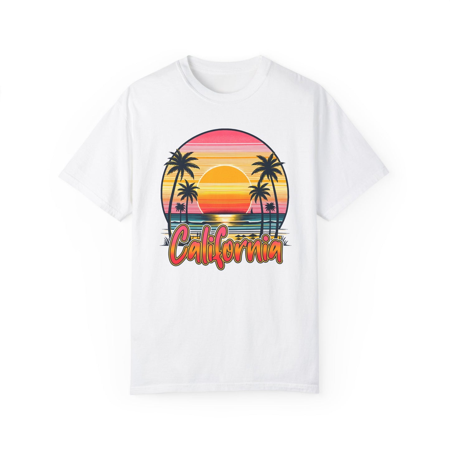 CCalifornia Sunset Palms - Vibrant Beach Vibes T-Shirt