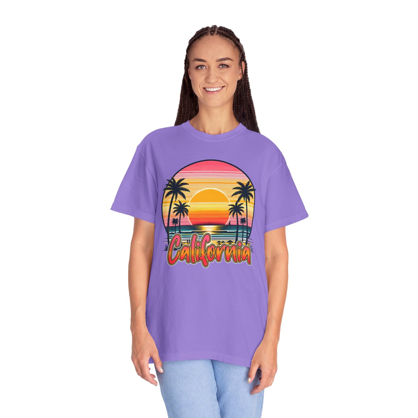 CCalifornia Sunset Palms - Vibrant Beach Vibes T-Shirt