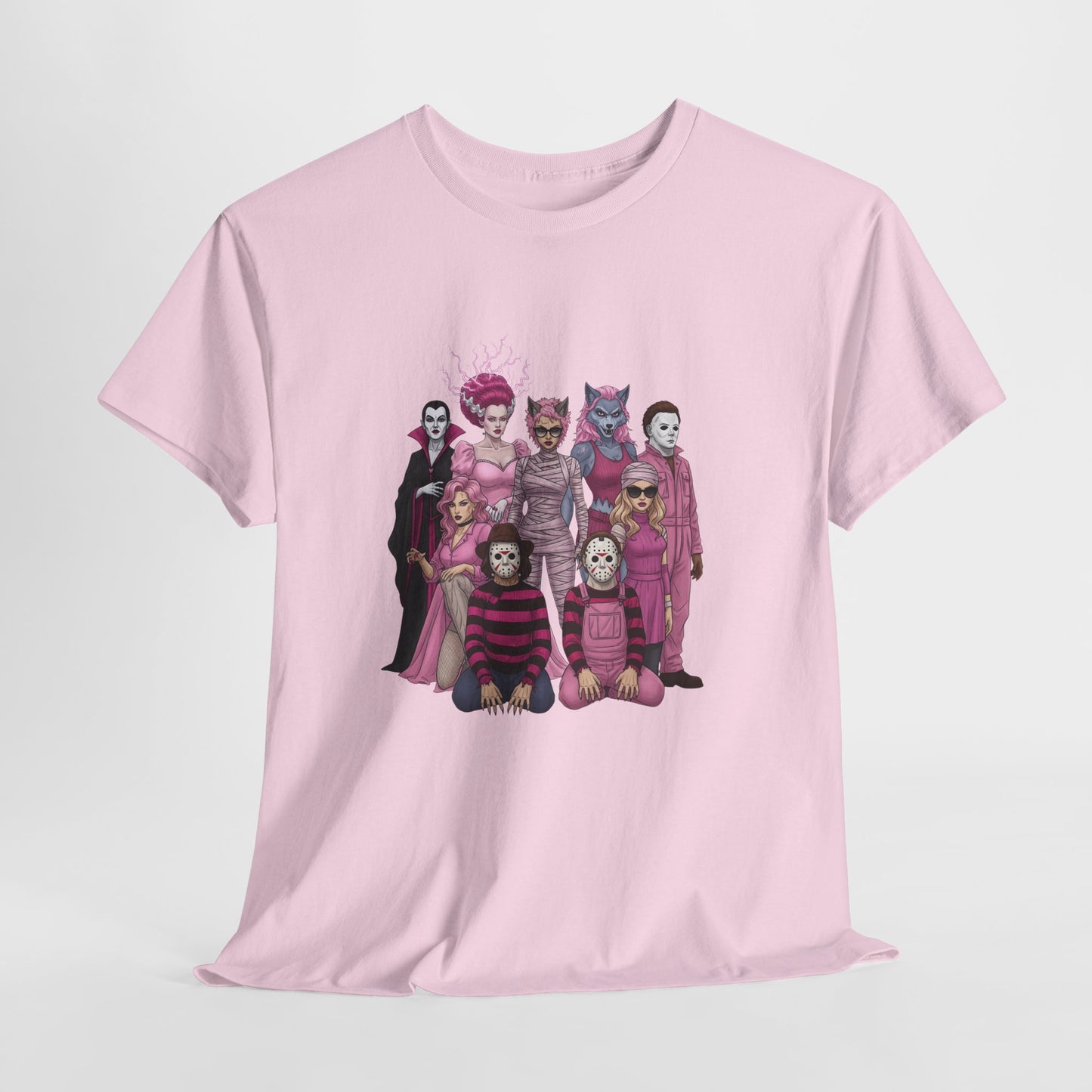Horror Queens Fighting for a Cause Unisex Tee - Breast Cancer Awareness Month