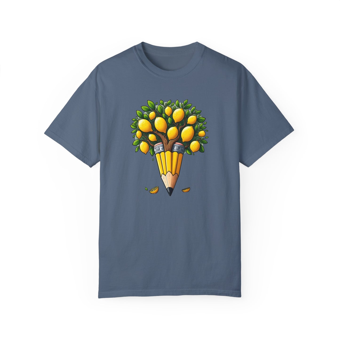 Artistic Lemon Pencil Tree T-Shirt - Unique Art & Nature Celebrating Growth and Imagination