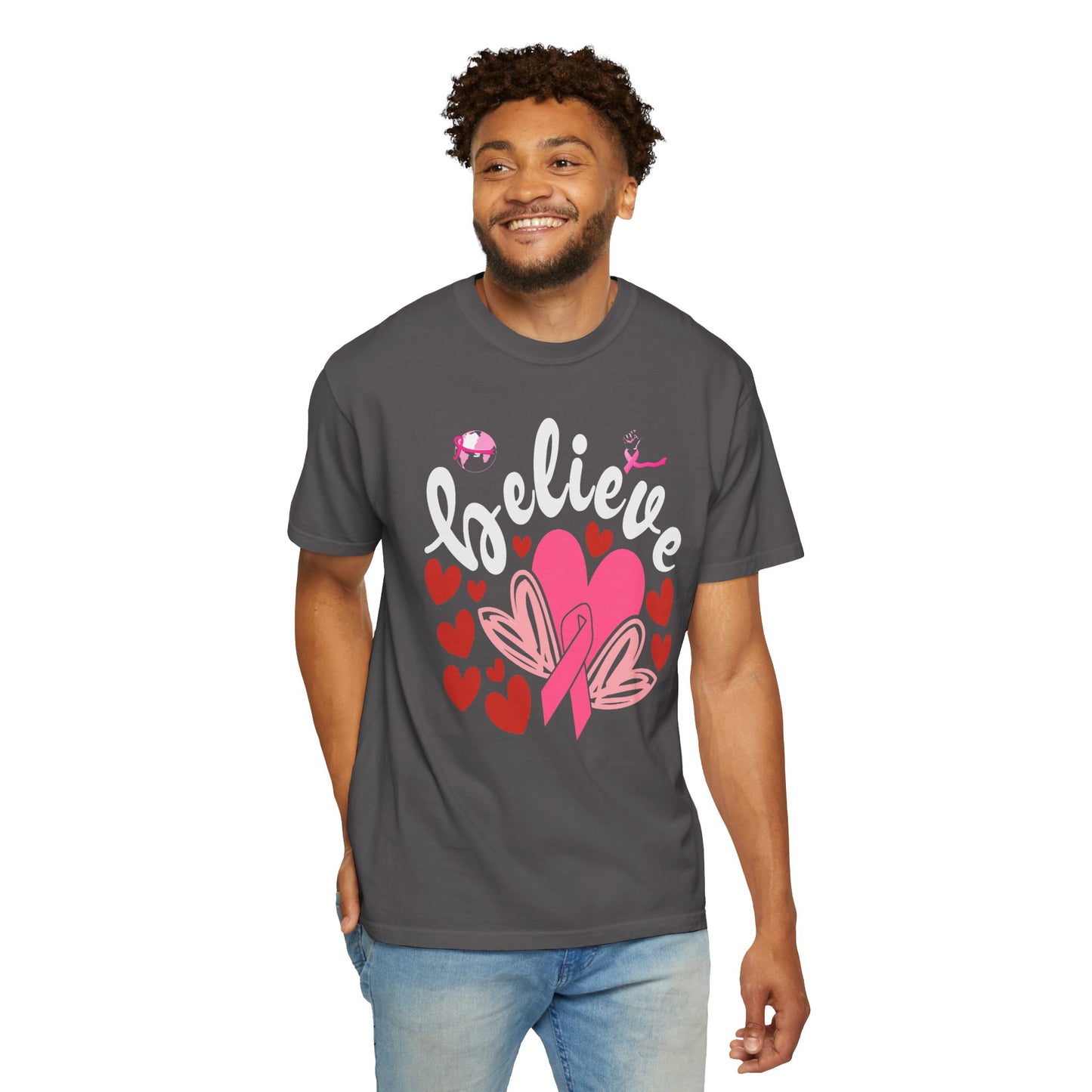 Believe in Love - Breast Cancer Awareness Support Tee
