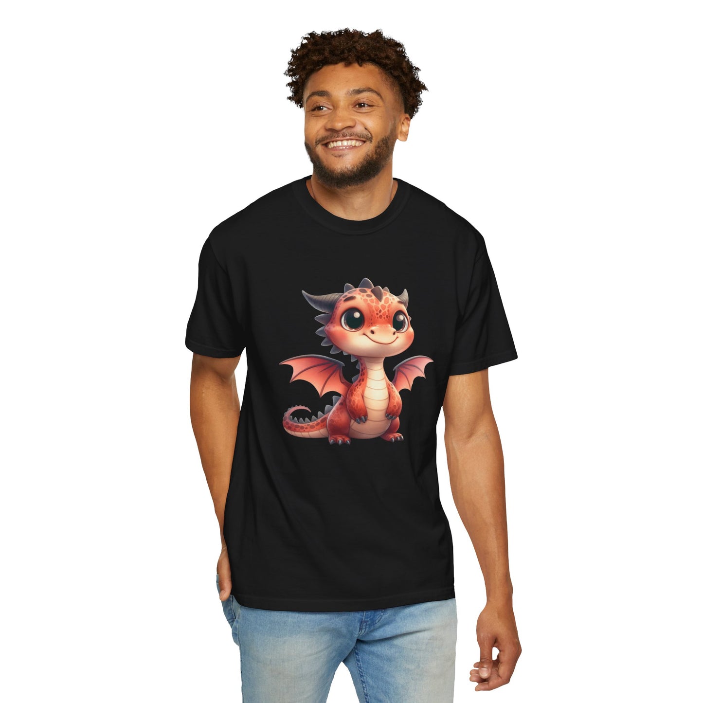 Playful Whimsy Dragon - Unique Cartoon-Style Dragon T-Shirt Design for Fun and Fantasy Lovers