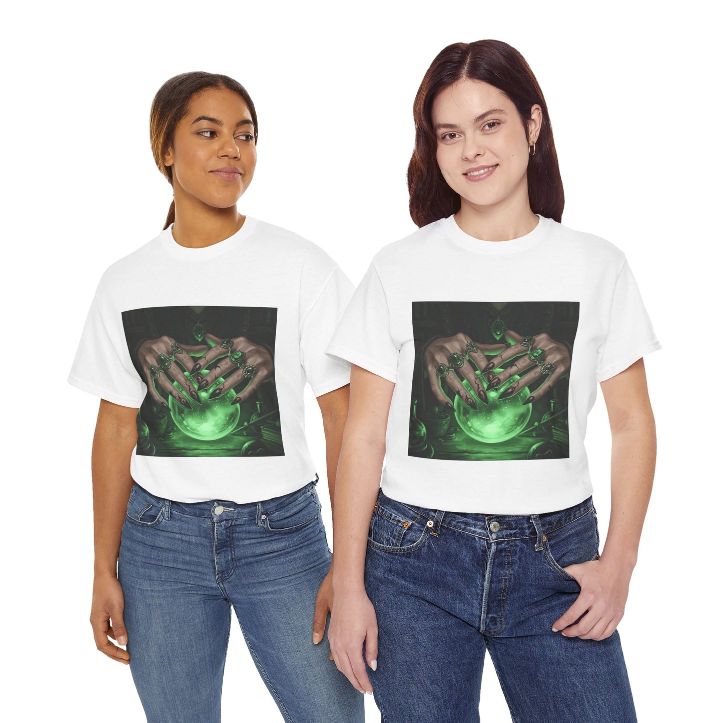 Sorceress's Grasp: Glowing Crystal Ball & Dark Witch Hands