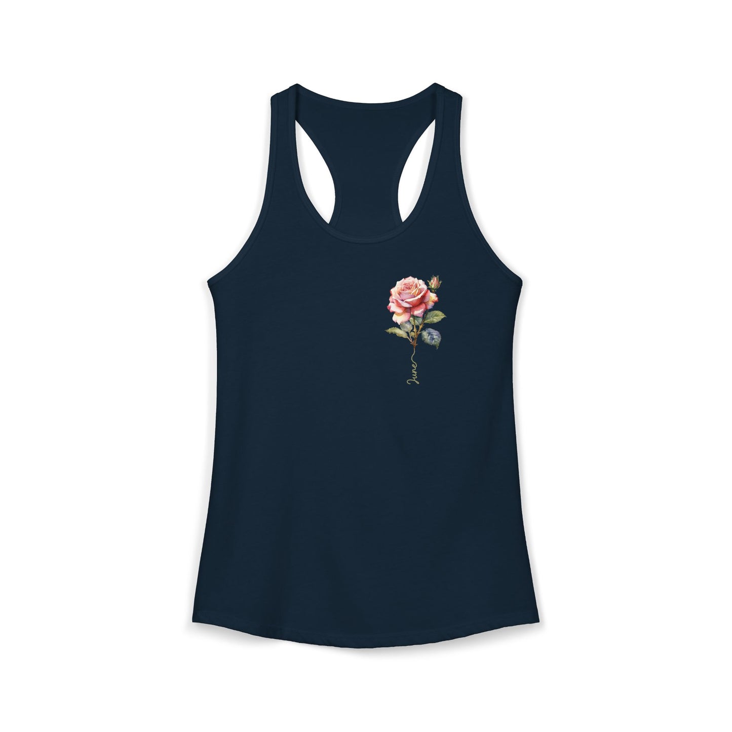 June Birth Flower Elegance - Women’s Artistic Rose Tank Top