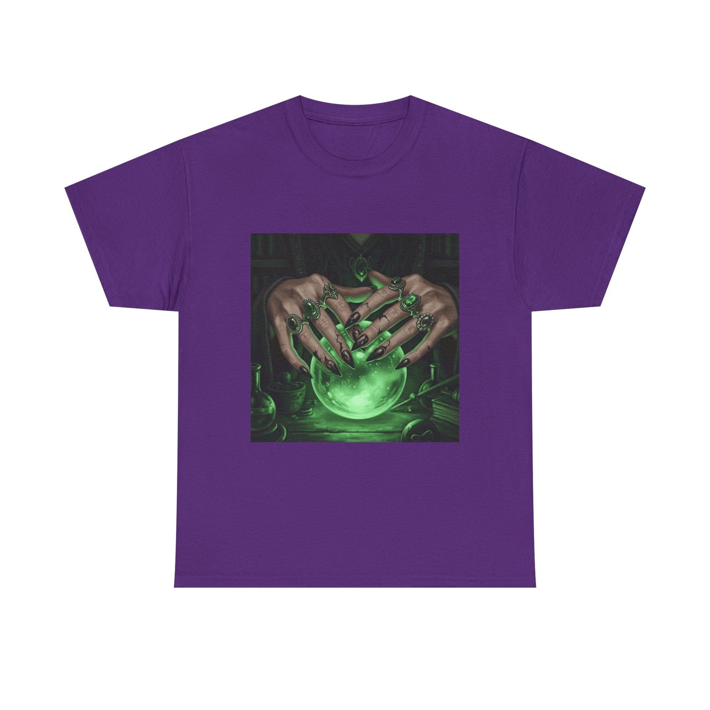 Sorceress's Grasp: Glowing Crystal Ball & Dark Witch Hands