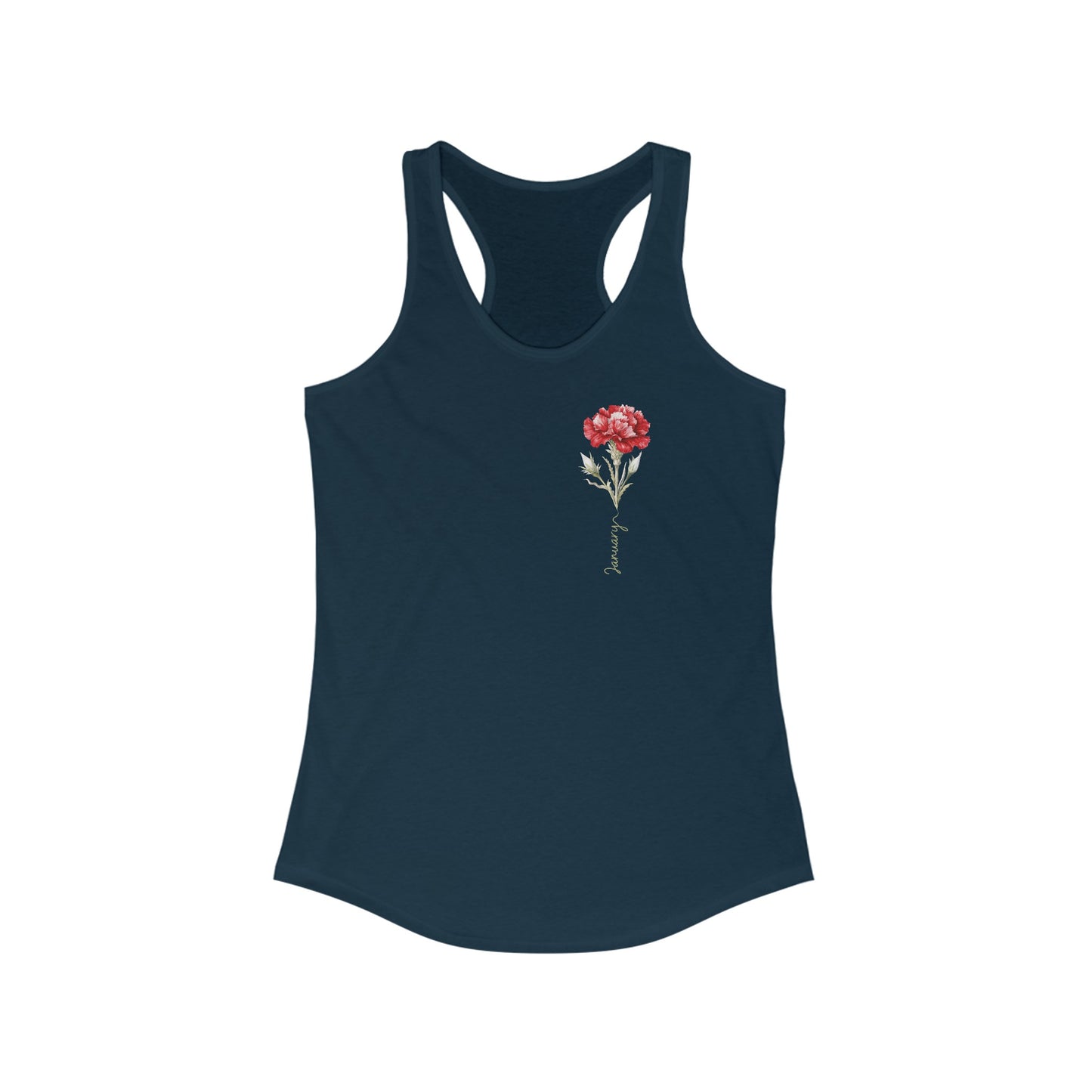 January Birth Flower Watercolor Tank Top - Women’s Floral Apparel