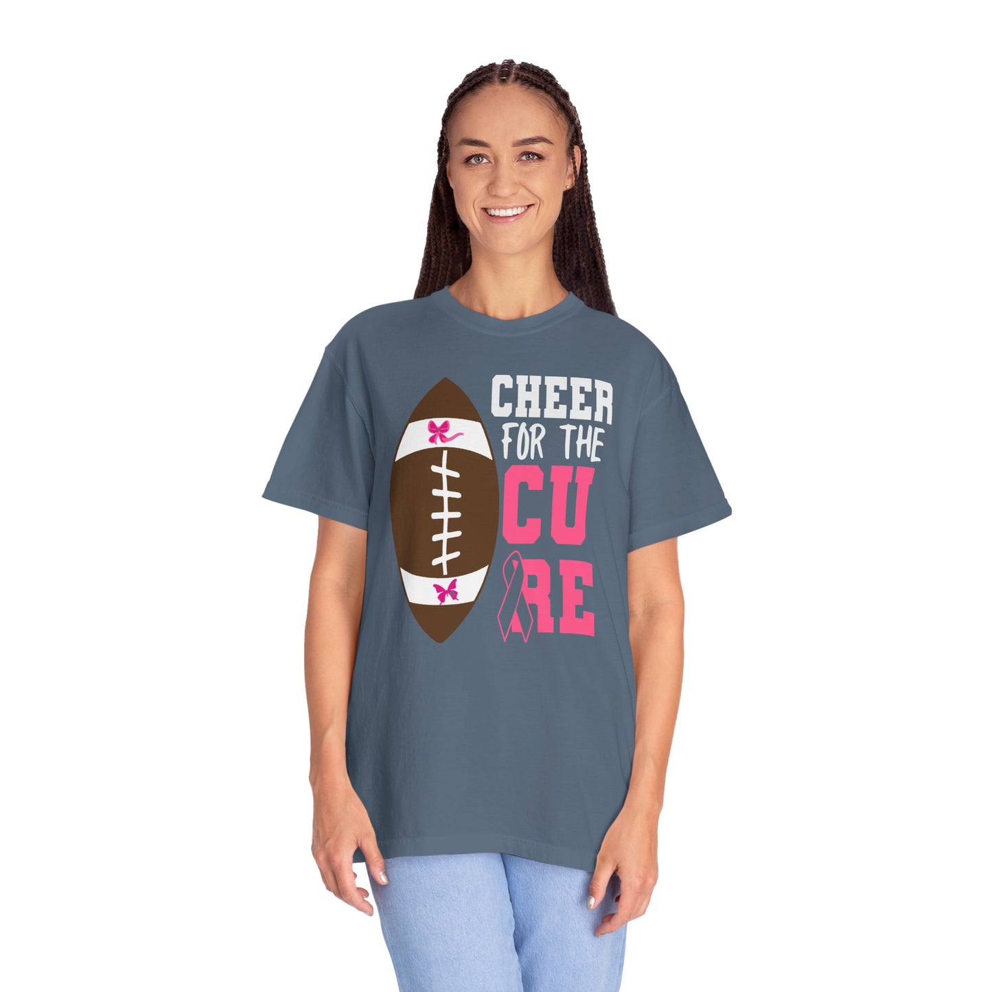 Cheer for the Cure - Breast Cancer Awareness Football T-Shirt