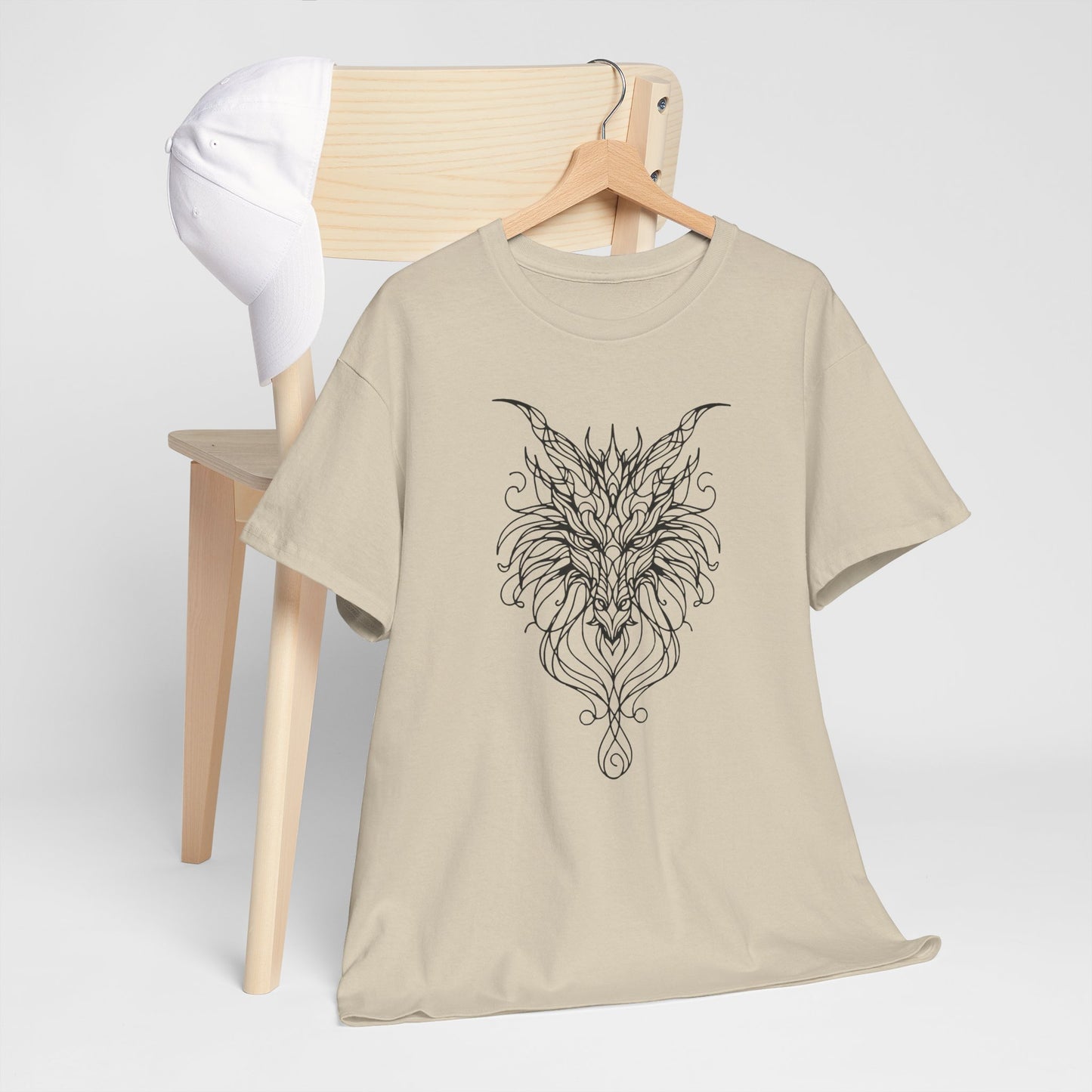 Mystical Dragon Line Art Tee – Elegant Fantasy Creature Design